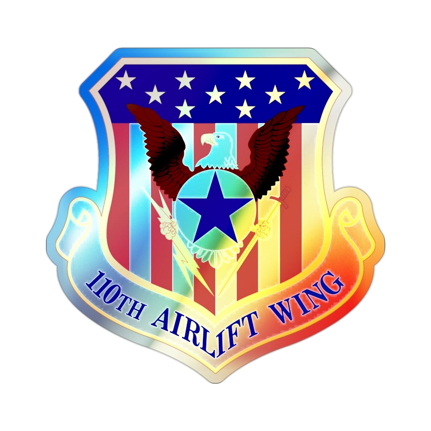 110th Airlift Wing (U.S. Air Force) Holographic STICKER Die-Cut Vinyl Decal-2 Inch-The Sticker Space