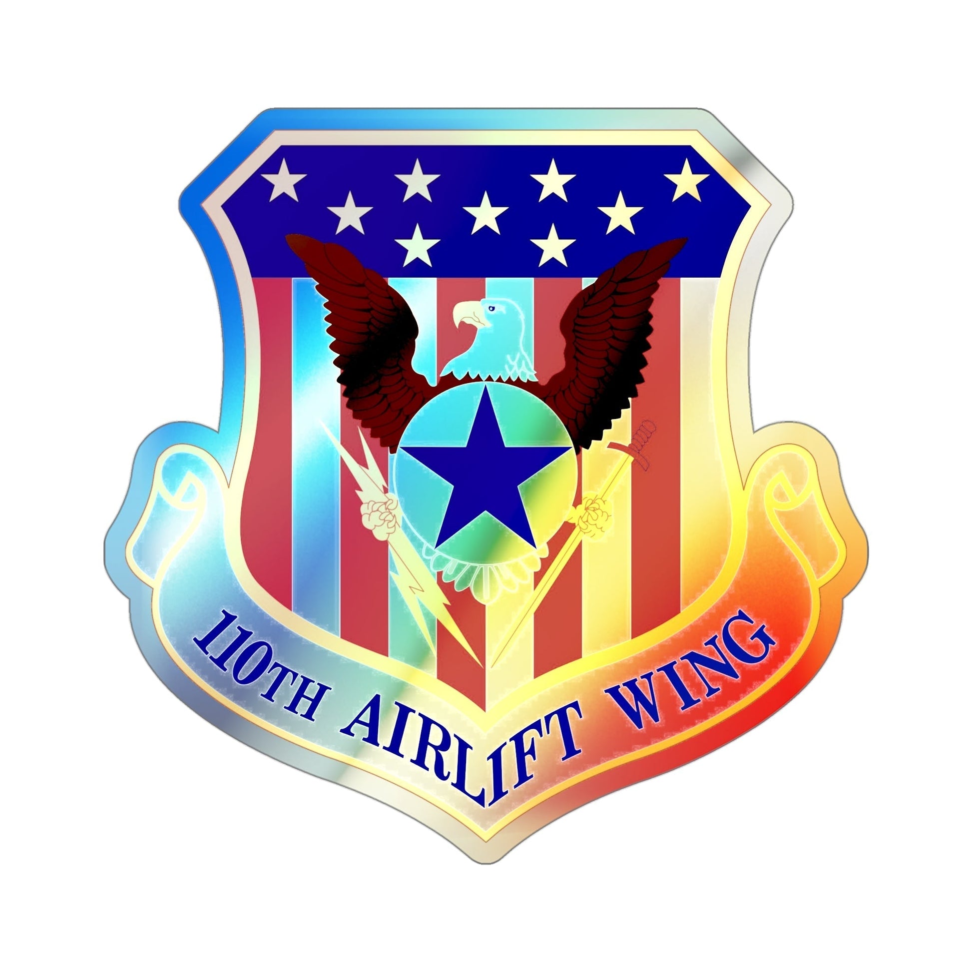 110th Airlift Wing (U.S. Air Force) Holographic STICKER Die-Cut Vinyl Decal-4 Inch-The Sticker Space