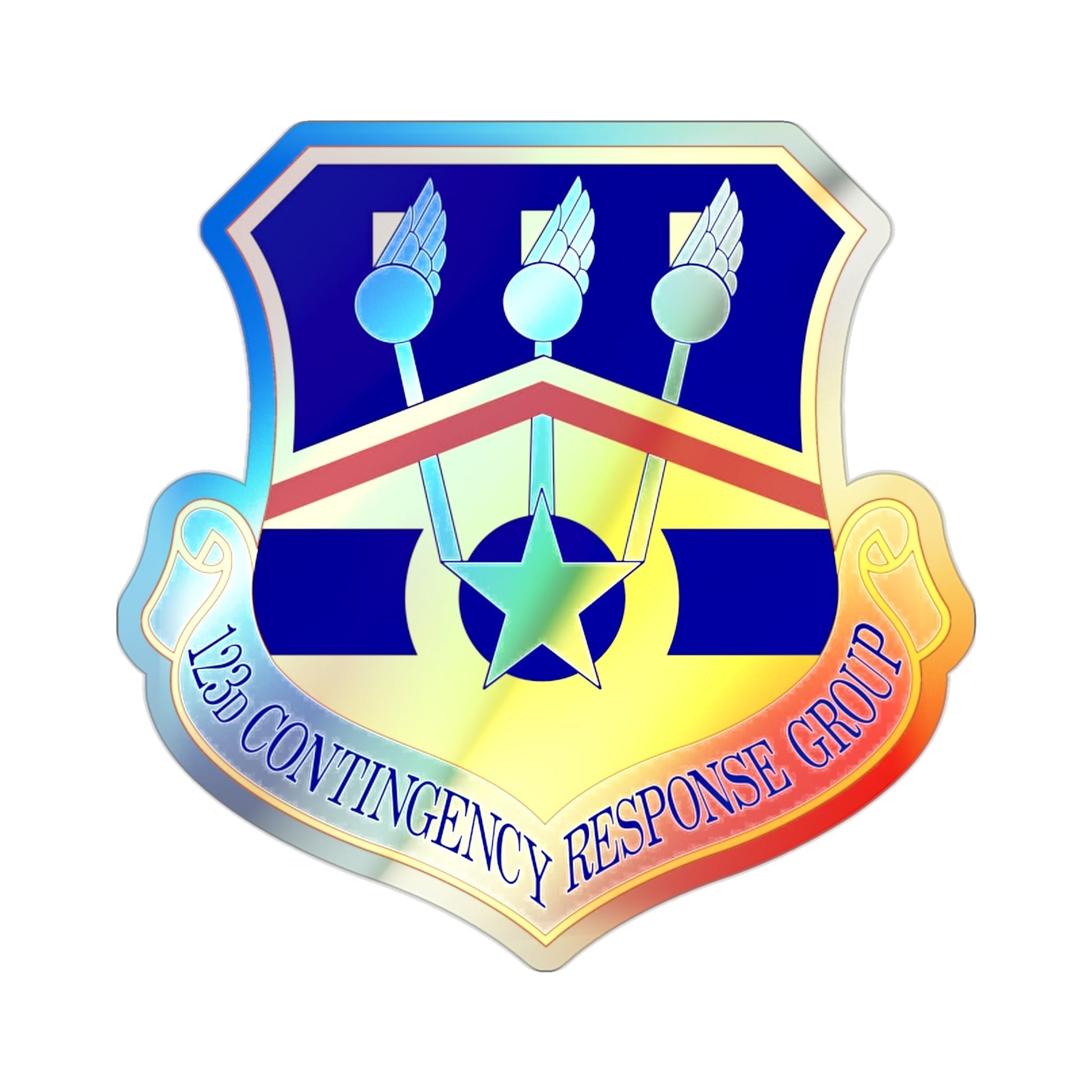 123d Contingency Response Group (U.S. Air Force) Holographic STICKER Die-Cut Vinyl Decal-2 Inch-The Sticker Space
