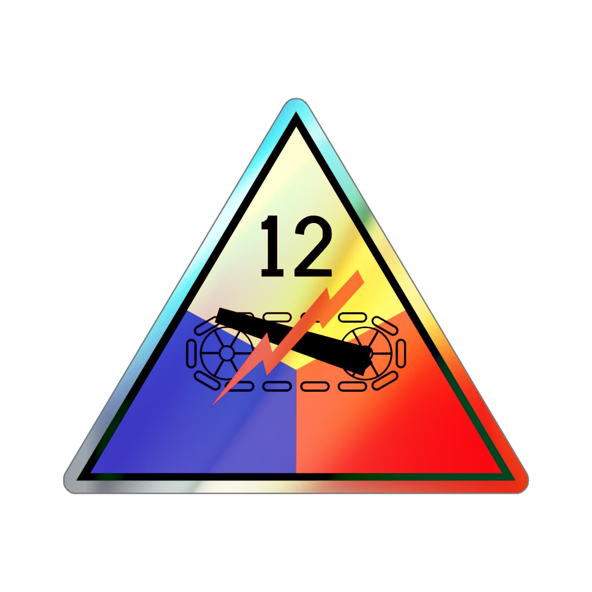 12th Armored Division (U.S. Army) Holographic STICKER Die-Cut Vinyl Decal-5 Inch-The Sticker Space