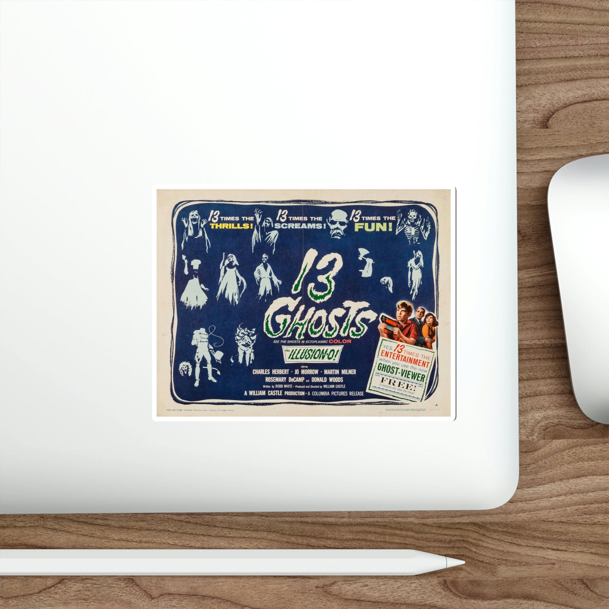 13 Ghosts 1960 Movie PosterMovie Poster STICKER Vinyl Die-Cut Decal-The Sticker Space