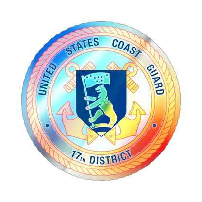 17th CG District (U.S. Coast Guard) Holographic STICKER Die-Cut Vinyl Decal-3 Inch-The Sticker Space