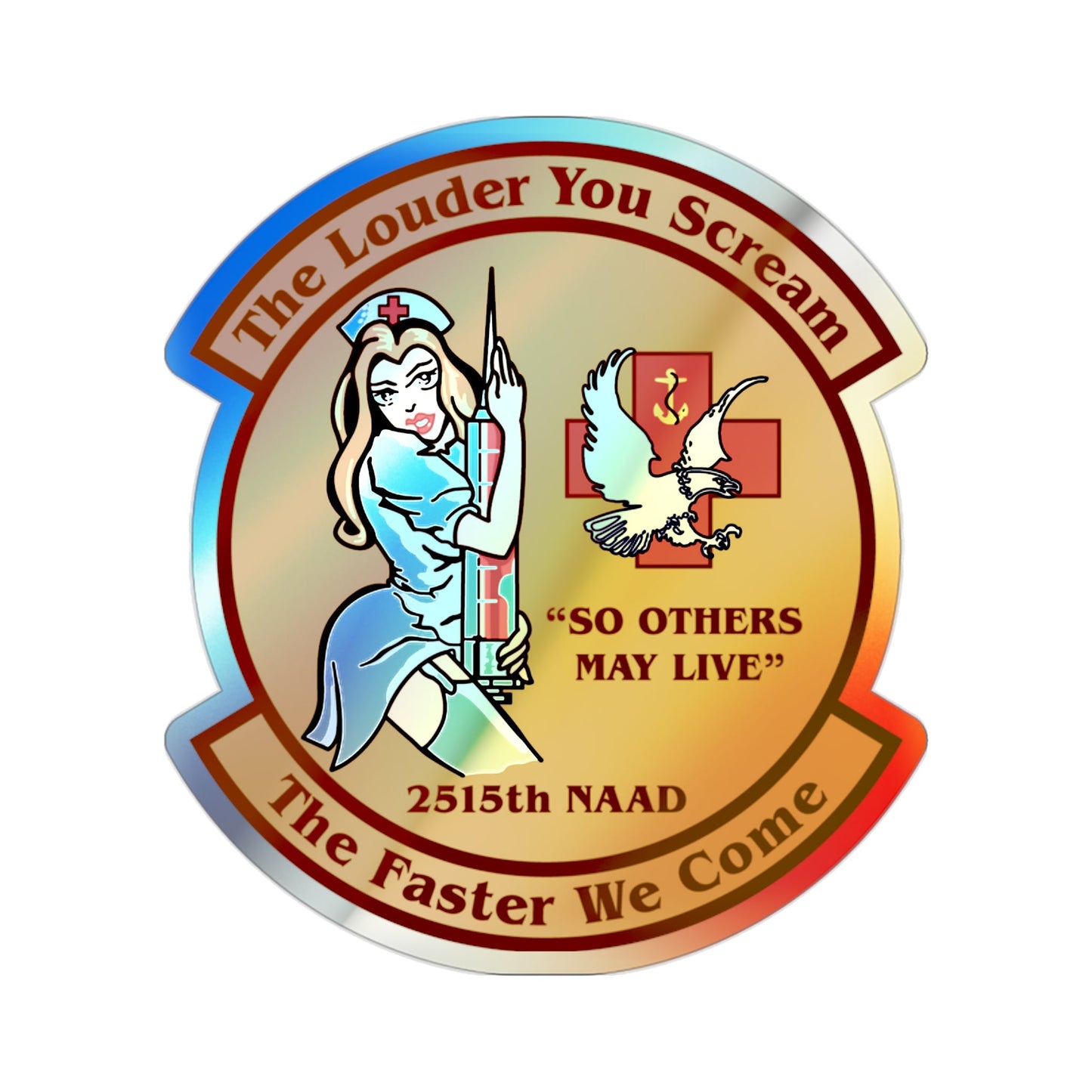 2515 NAAD TLYS TFWC (U.S. Navy) Holographic STICKER Die-Cut Vinyl Decal-2 Inch-The Sticker Space