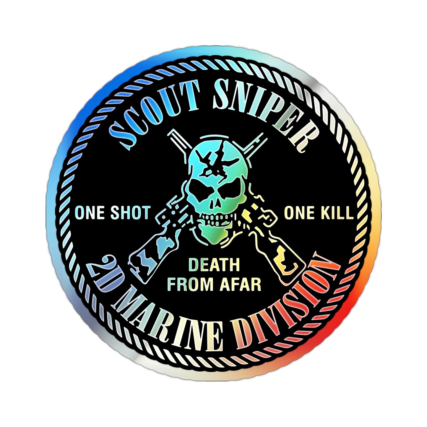 2nd Marine Division Scout Sniper (USMC) Holographic STICKER Die-Cut Vinyl Decal-2 Inch-The Sticker Space