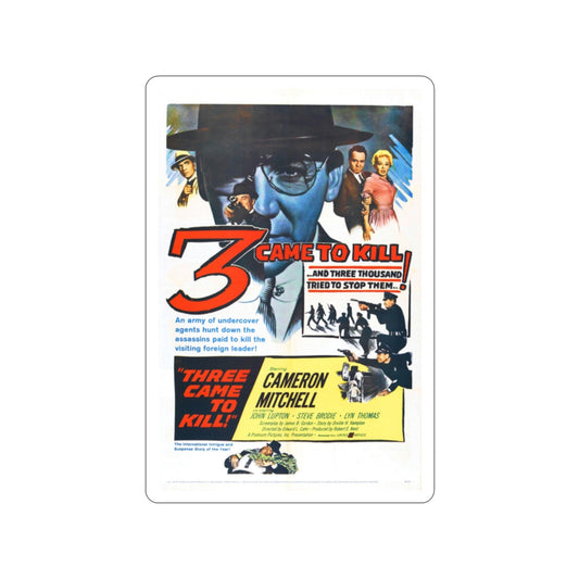 3 CAME TO KILL 1960 Movie Poster STICKER Vinyl Die-Cut Decal-2 Inch-The Sticker Space