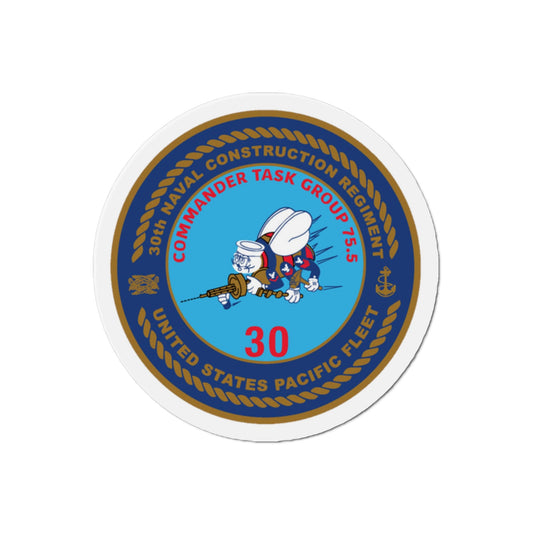 30TH NCR USPACFLT Seabee (U.S. Navy) Die-Cut Magnet-2" x 2"-The Sticker Space