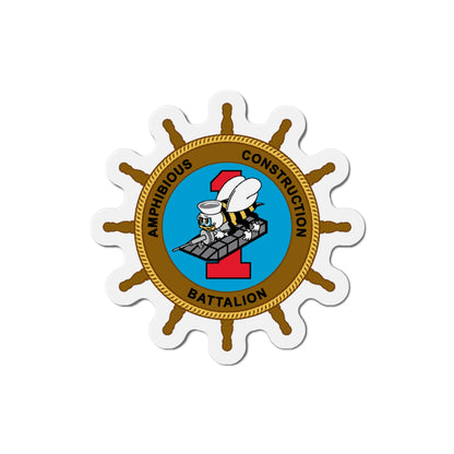 ACB 1 Seabee (U.S. Navy) Die-Cut Magnet-4" x 4"-The Sticker Space