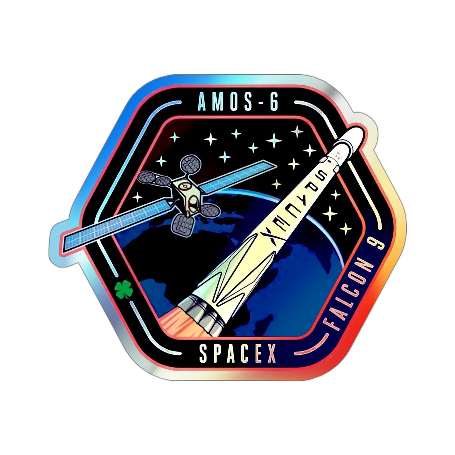 Amos-6 (SpaceX) Holographic STICKER Die-Cut Vinyl Decal-3 Inch-The Sticker Space