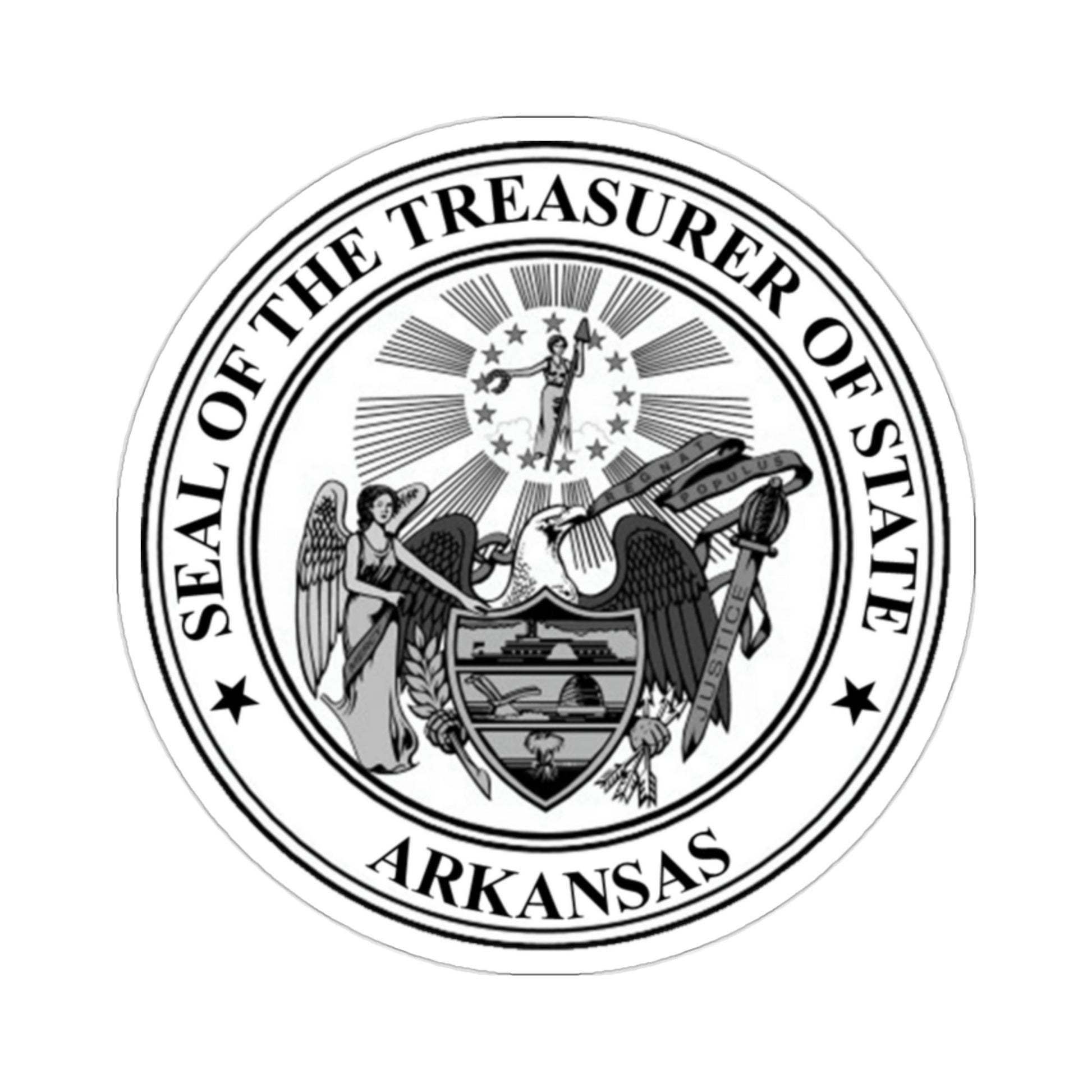 Arkansas Treasurer Seal STICKER Vinyl Die-Cut Decal-2 Inch-The Sticker Space