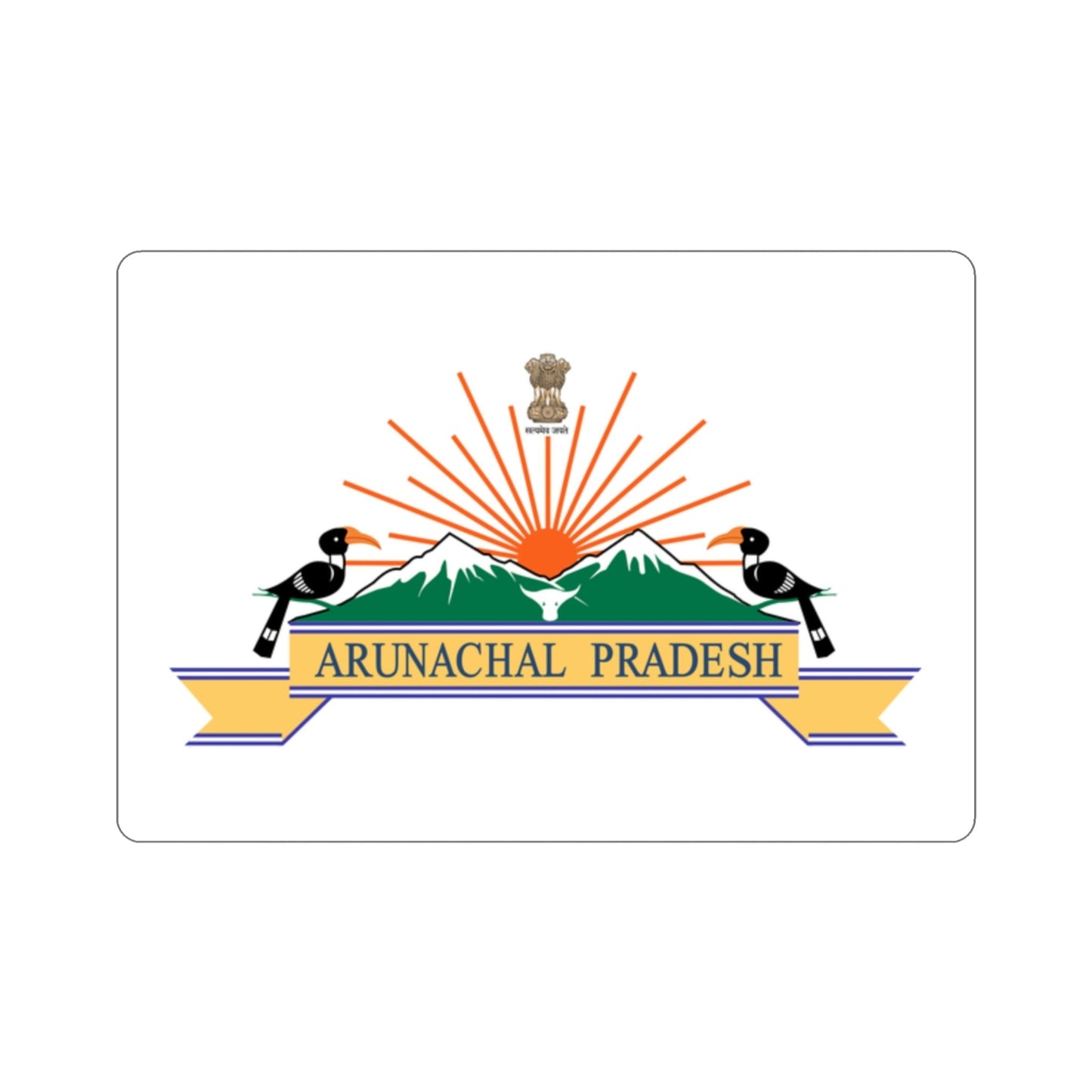 Arunachal Pradesh Flag (India) STICKER Vinyl Die-Cut Decal-2 Inch-The Sticker Space