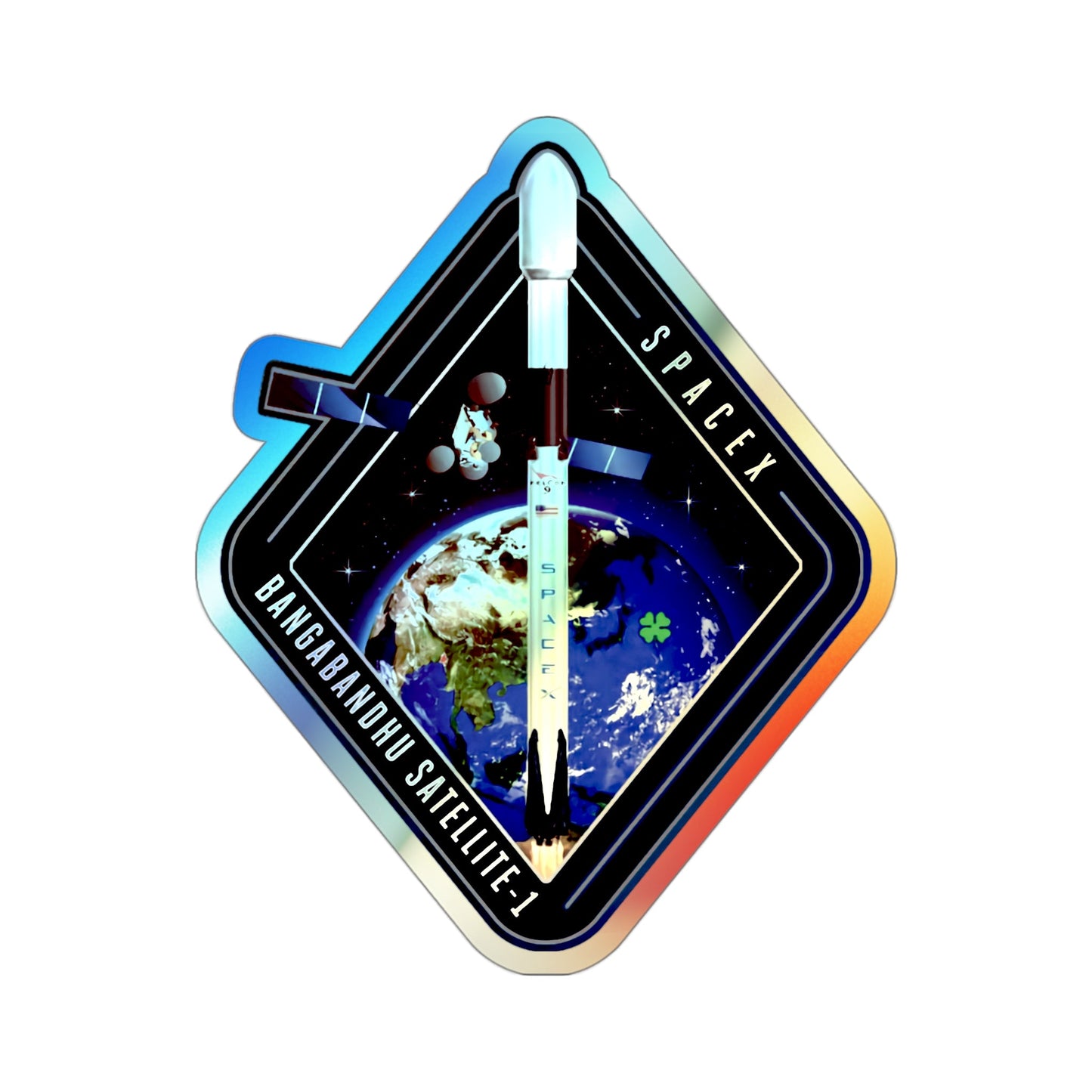 Bangabandhu-1 (SpaceX) Holographic STICKER Die-Cut Vinyl Decal-3 Inch-The Sticker Space