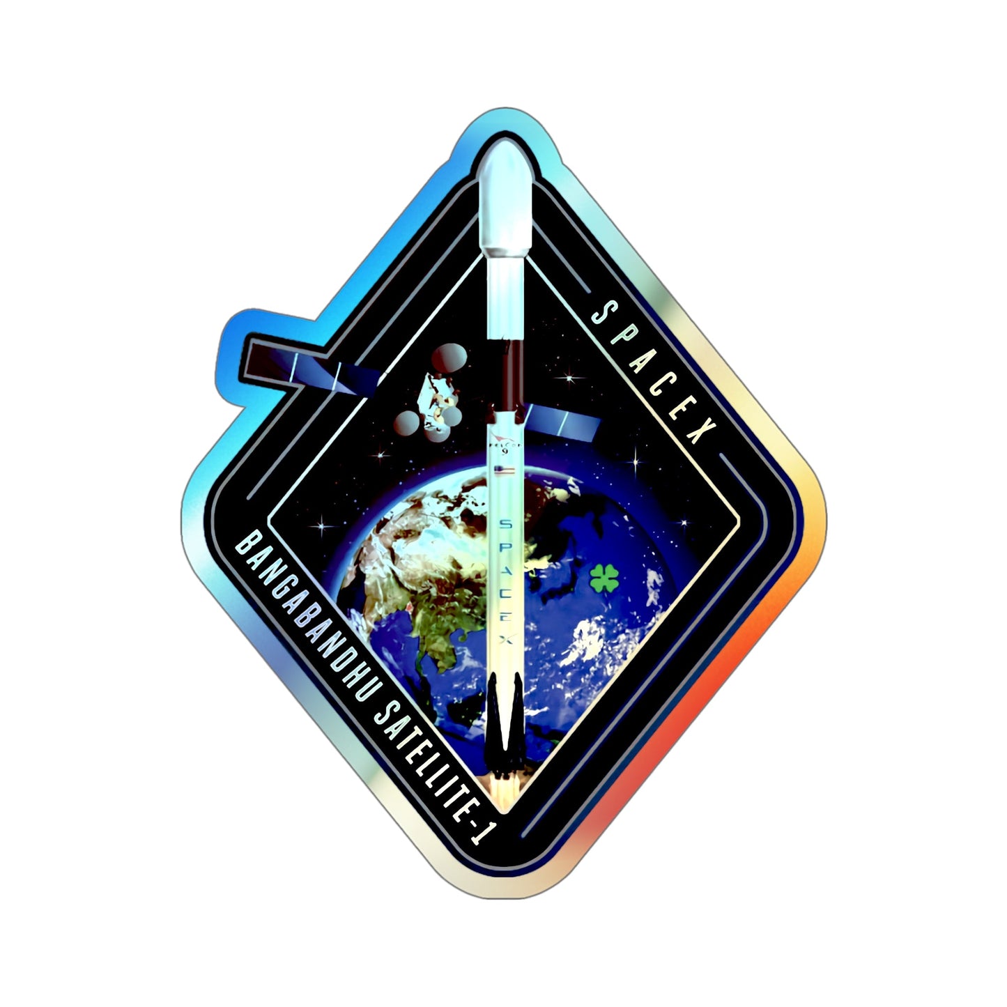 Bangabandhu-1 (SpaceX) Holographic STICKER Die-Cut Vinyl Decal-5 Inch-The Sticker Space