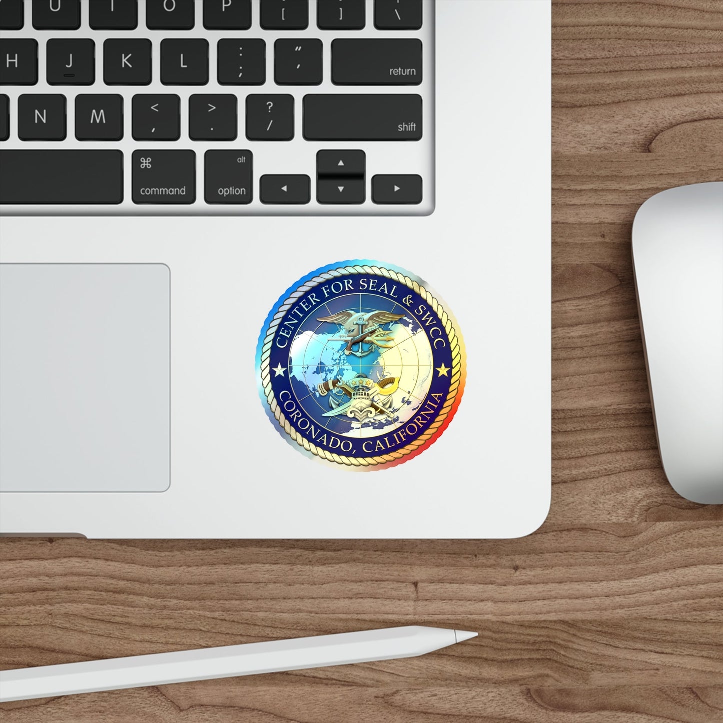 Center for SEAL and SWCC (U.S. Navy) Holographic STICKER Die-Cut Vinyl Decal-The Sticker Space