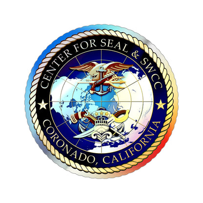 Center for SEAL and SWCC (U.S. Navy) Holographic STICKER Die-Cut Vinyl Decal-4 Inch-The Sticker Space