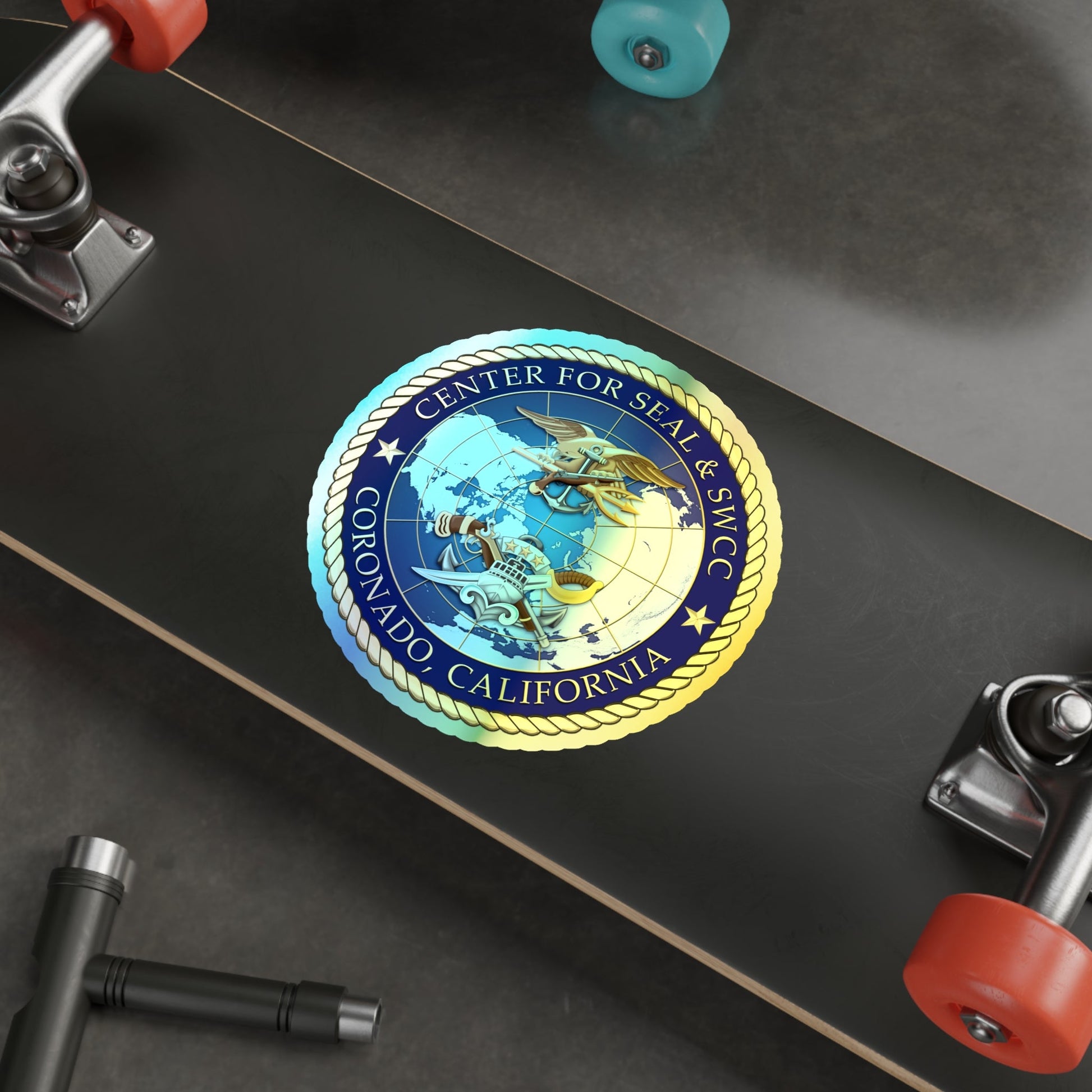 Center for SEAL and SWCC (U.S. Navy) Holographic STICKER Die-Cut Vinyl Decal-The Sticker Space