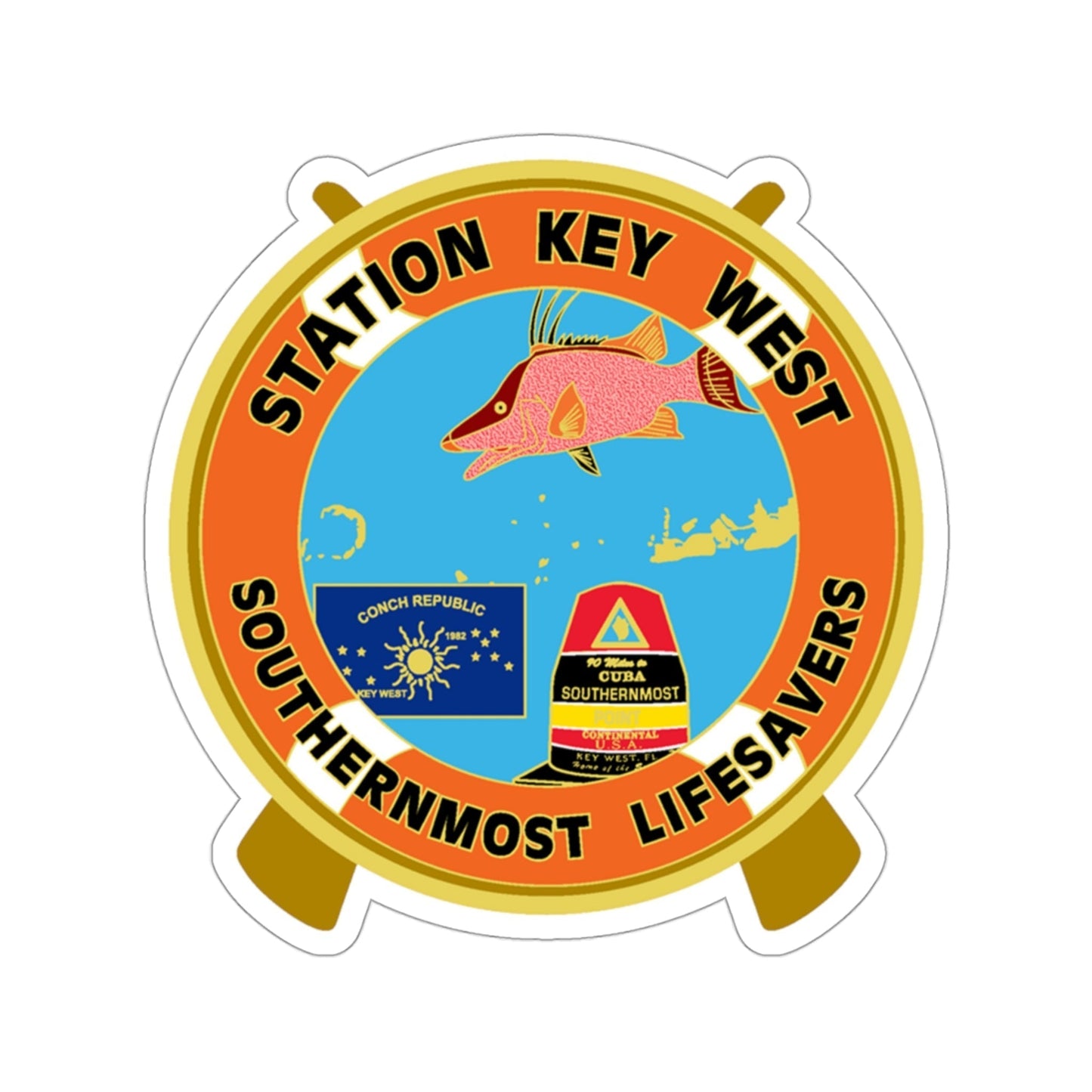 CG Station Key West (U.S. Coast Guard) STICKER Vinyl Die-Cut Decal-3 Inch-The Sticker Space