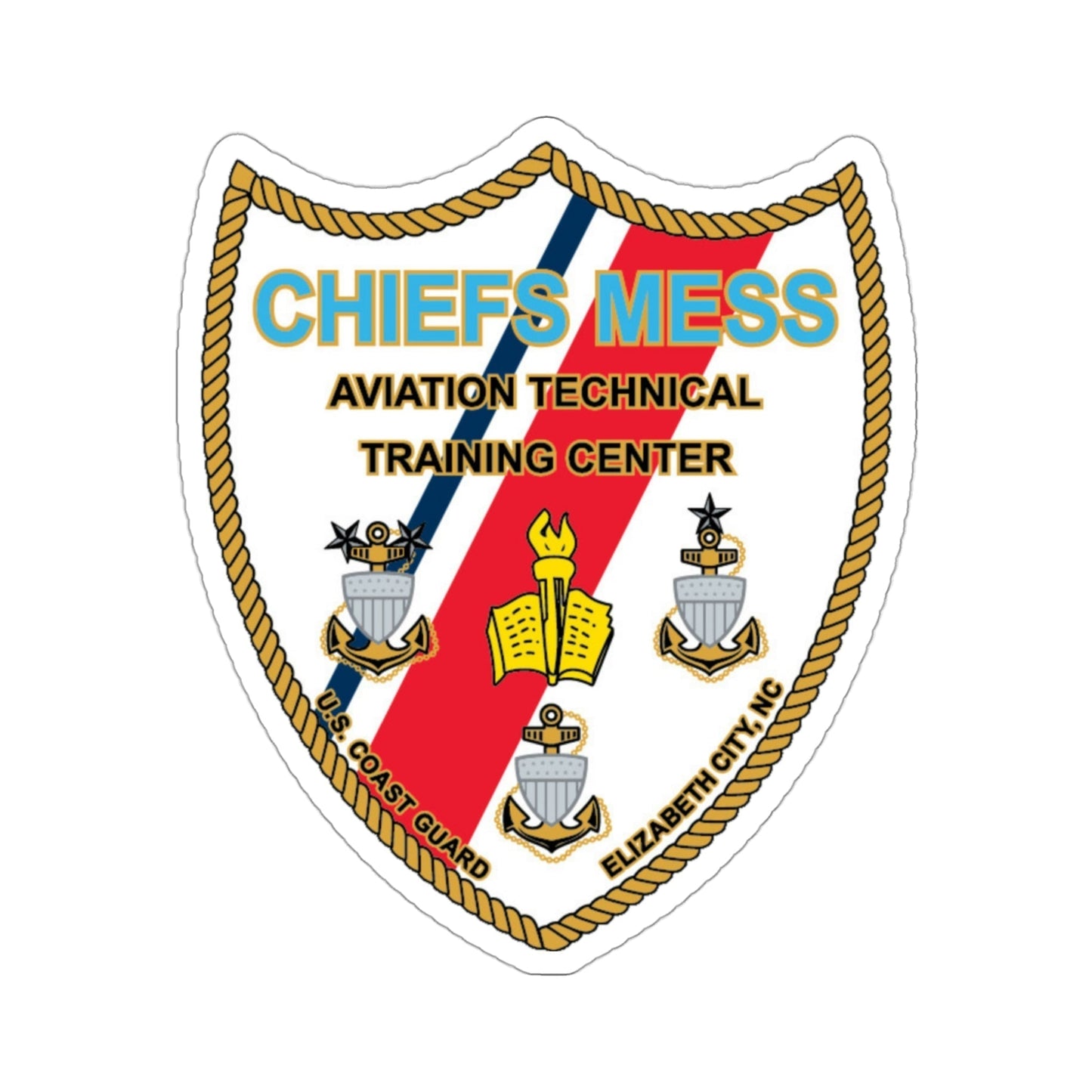 Chiefs Mess ATTC USCGC Elizabeth City NC (U.S. Coast Guard) STICKER Vinyl Die-Cut Decal-3 Inch-The Sticker Space