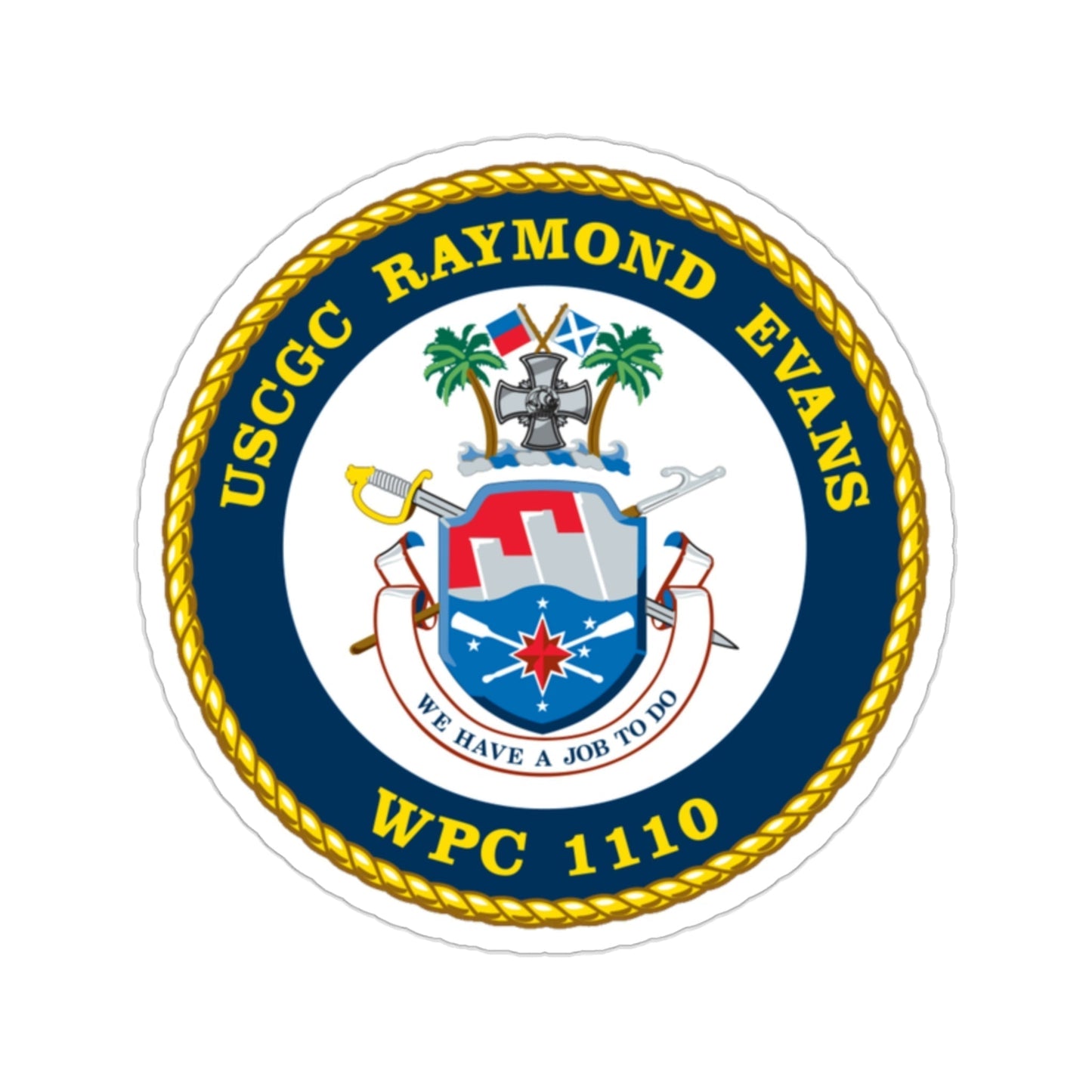 Copy of USCGC Raymond Evans WPC 1110 (U.S. Coast Guard) STICKER Vinyl Die-Cut Decal-2 Inch-The Sticker Space