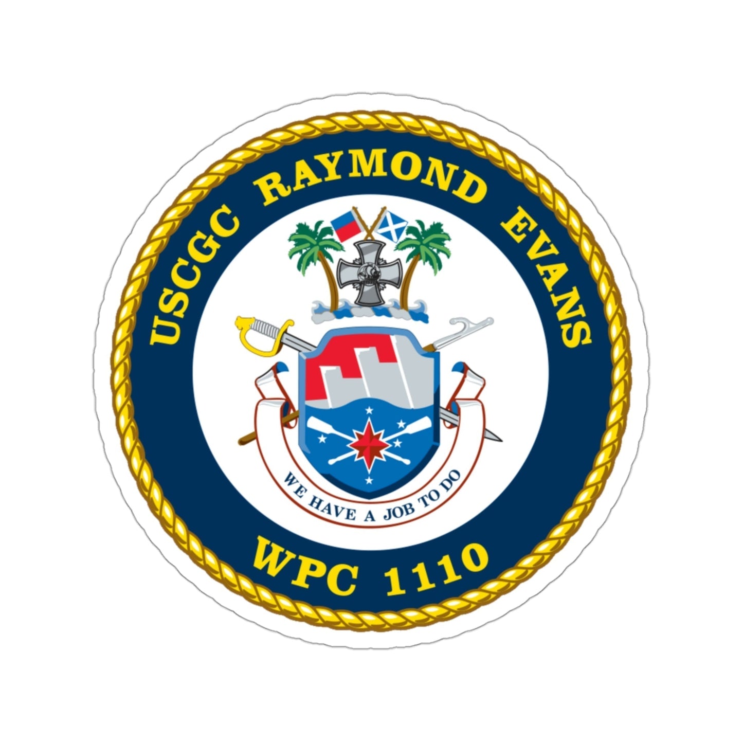 Copy of USCGC Raymond Evans WPC 1110 (U.S. Coast Guard) STICKER Vinyl Die-Cut Decal-3 Inch-The Sticker Space