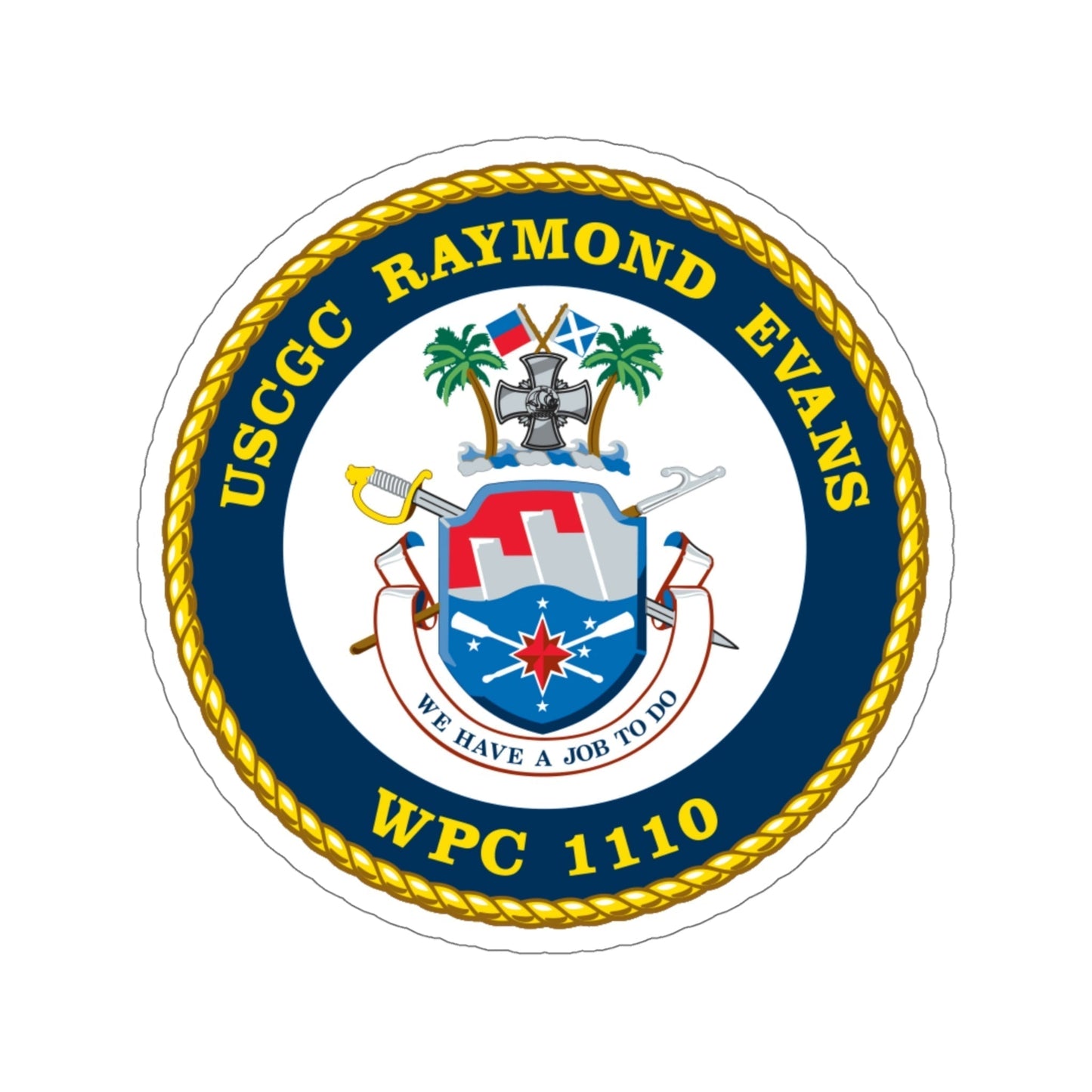Copy of USCGC Raymond Evans WPC 1110 (U.S. Coast Guard) STICKER Vinyl Die-Cut Decal-5 Inch-The Sticker Space