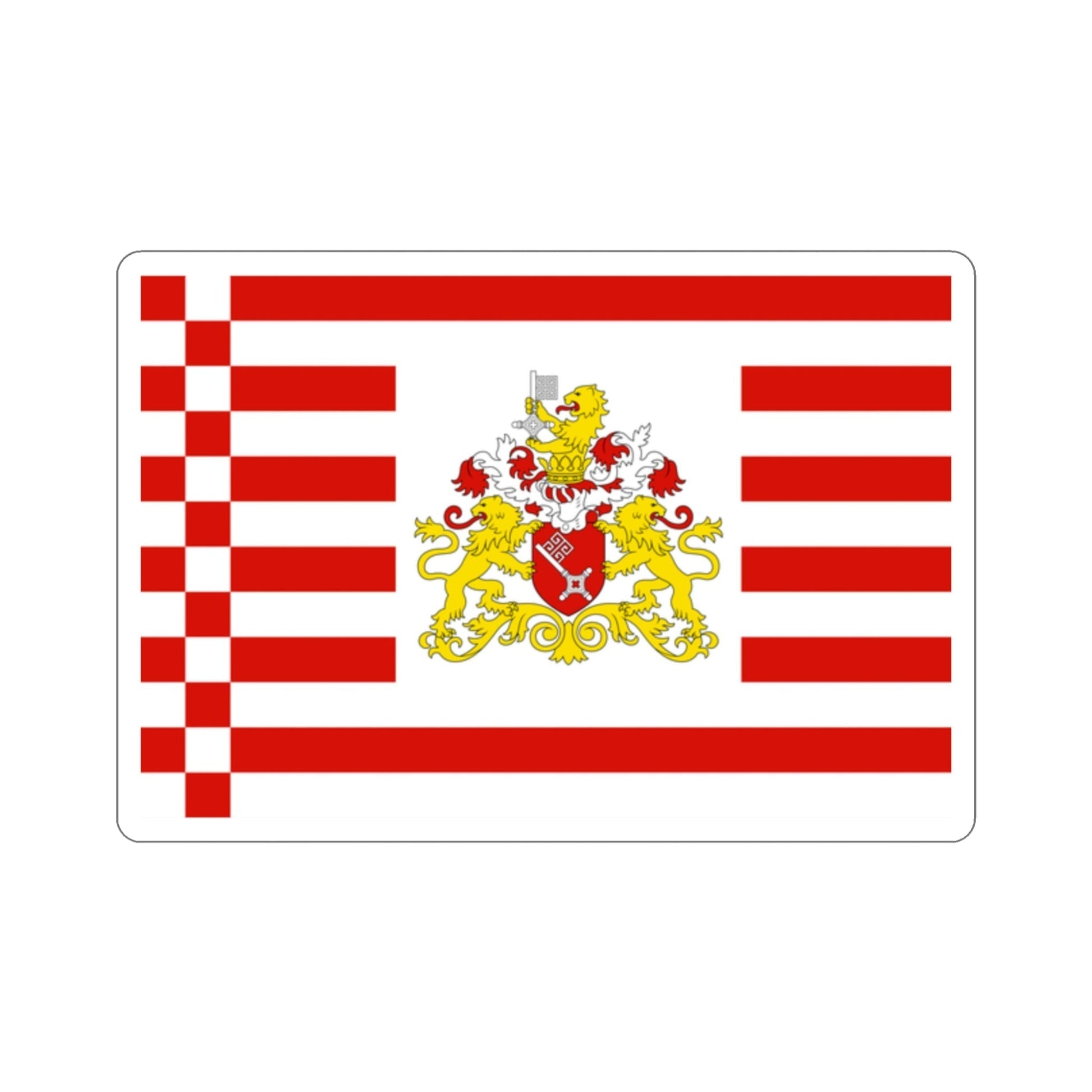 Flag of Bremen with flag arms Germany STICKER Vinyl Die-Cut Decal-2 Inch-The Sticker Space