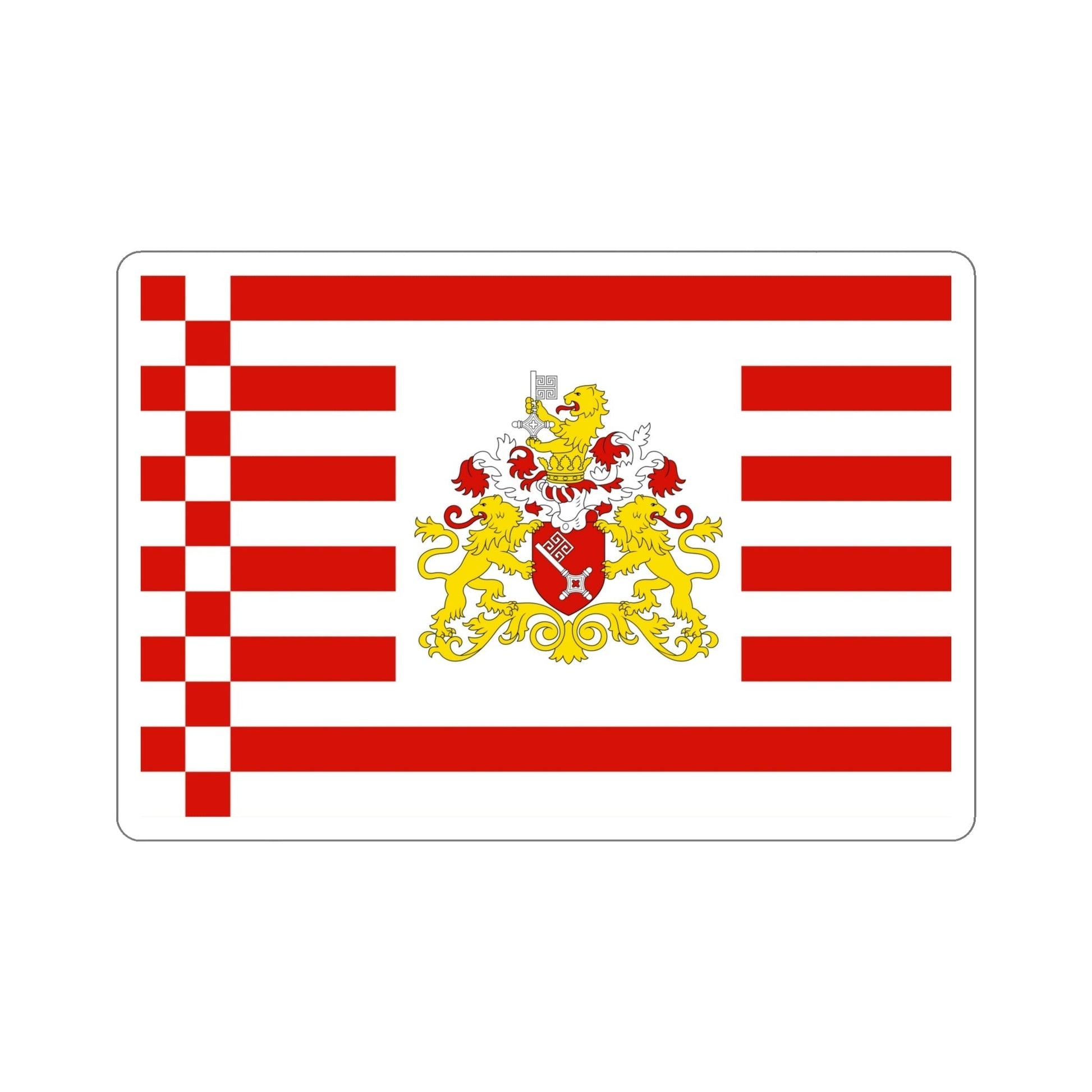 Flag of Bremen with flag arms Germany STICKER Vinyl Die-Cut Decal-6 Inch-The Sticker Space