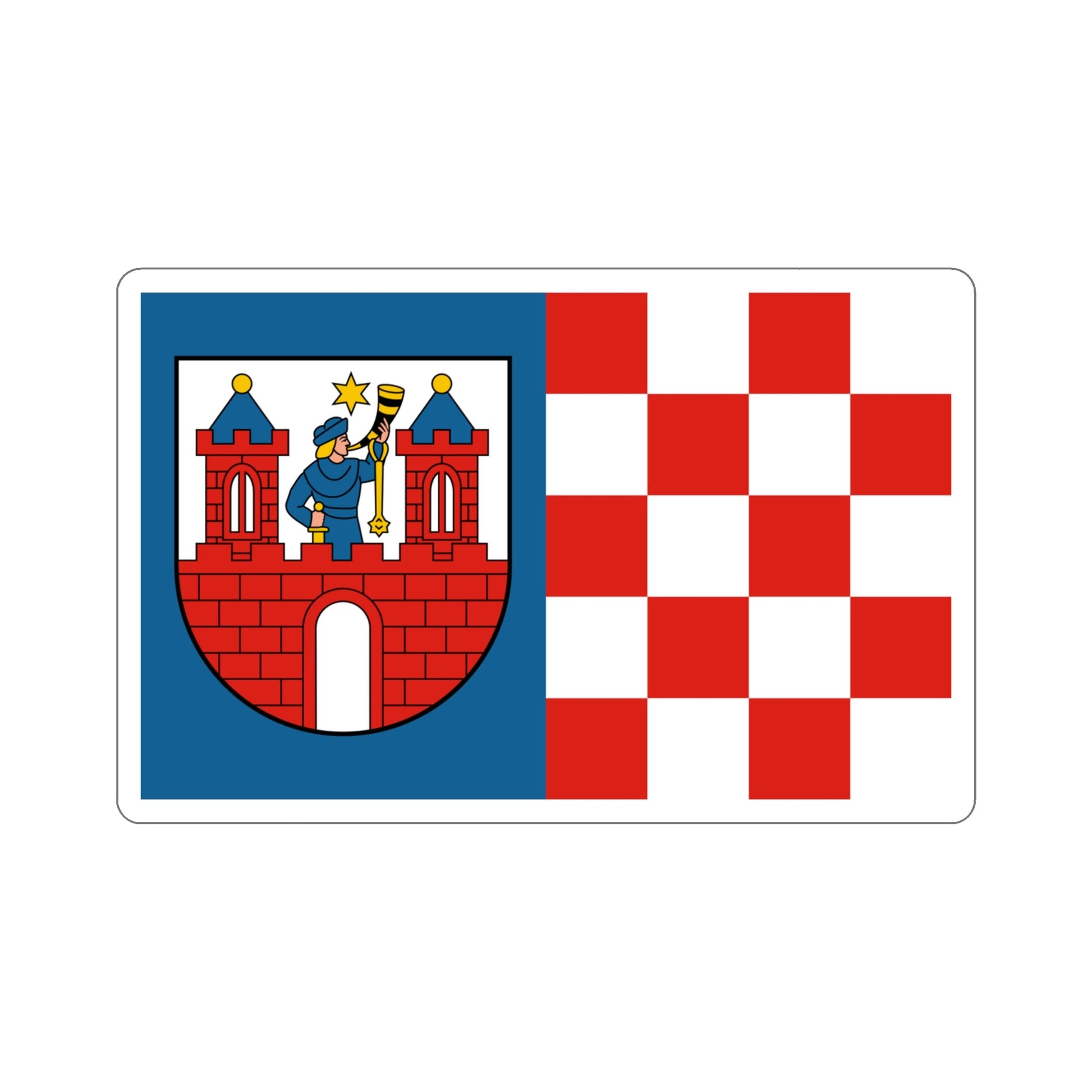 Flag of Kalisz Poland STICKER Vinyl Die-Cut Decal-4 Inch-The Sticker Space