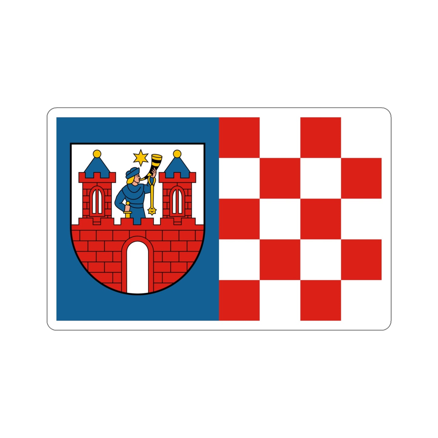 Flag of Kalisz Poland STICKER Vinyl Die-Cut Decal-5 Inch-The Sticker Space
