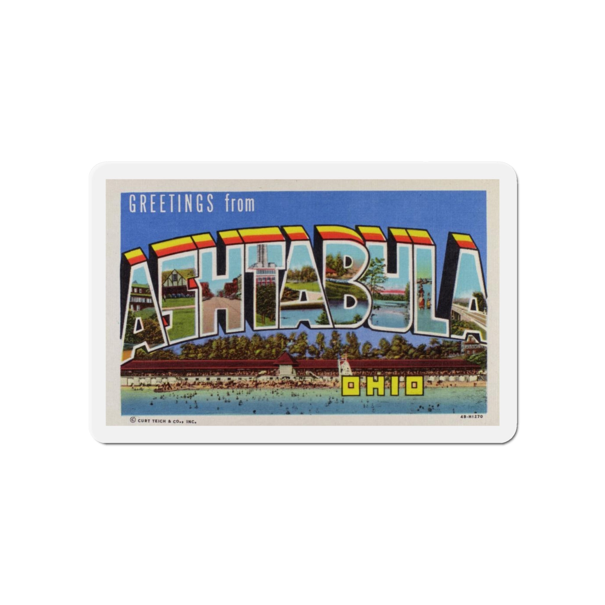 Greetings from Ashtabula Ohio (Greeting Postcards) Die-Cut Magnet