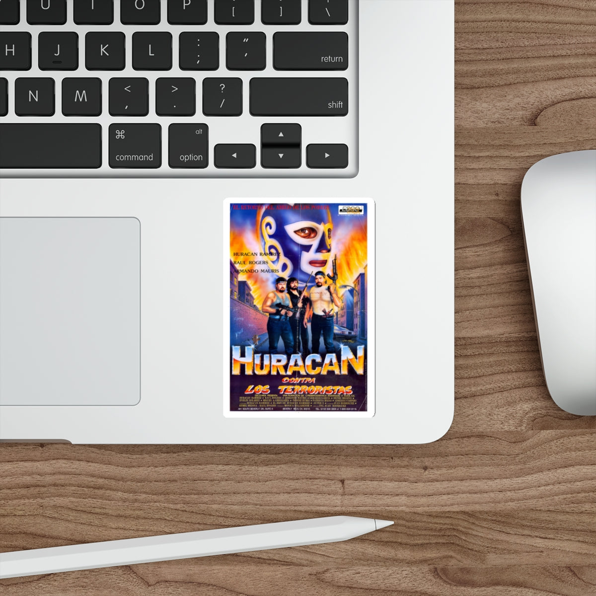 HURACAN VS THE TERRORISTS 1989 Movie Poster STICKER Vinyl Die-Cut Decal-The Sticker Space