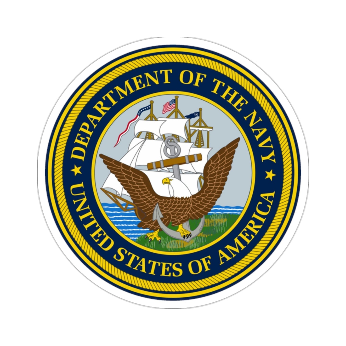 Official Seal of the Department of the Navy (U.S. Navy) STICKER Vinyl Die-Cut Decal-2 Inch-The Sticker Space