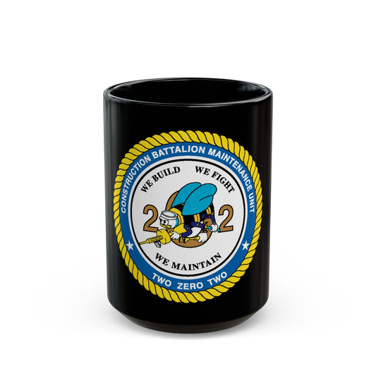 Seabee Unit 202 CBMU 202 (U.S. Navy) Black Coffee Mug-15oz-The Sticker Space