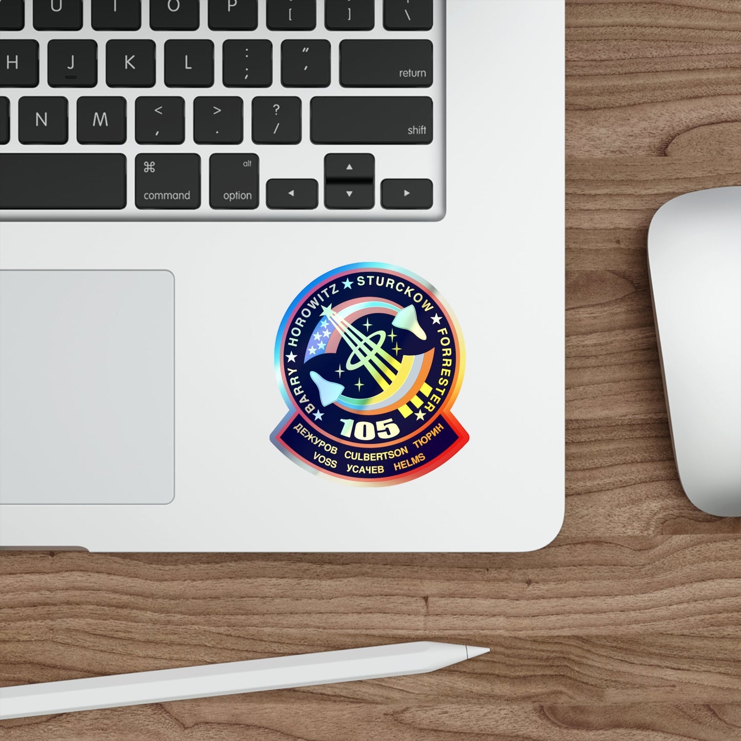 STS 105 (NASA) Holographic STICKER Die-Cut Vinyl Decal-The Sticker Space