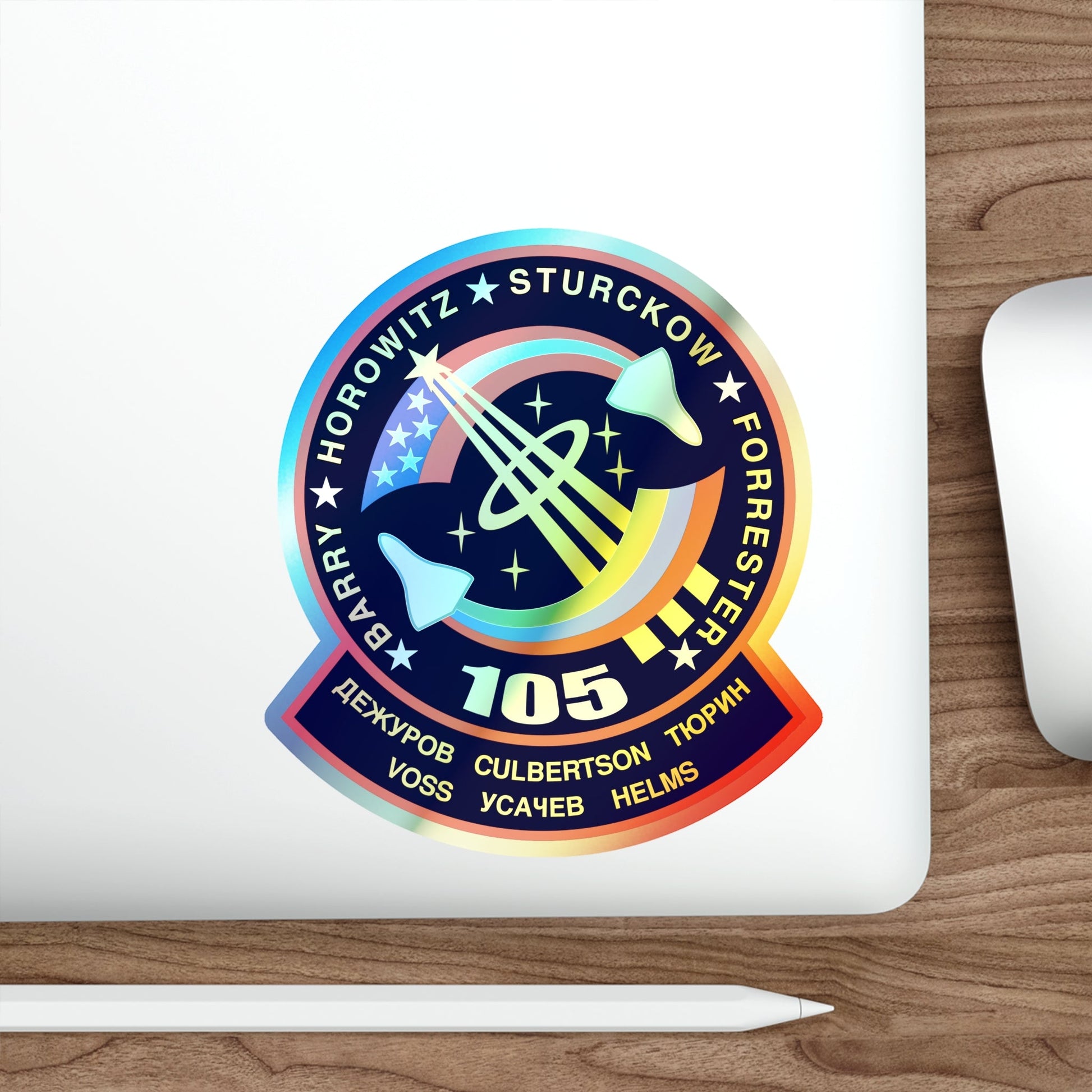 STS 105 (NASA) Holographic STICKER Die-Cut Vinyl Decal-The Sticker Space