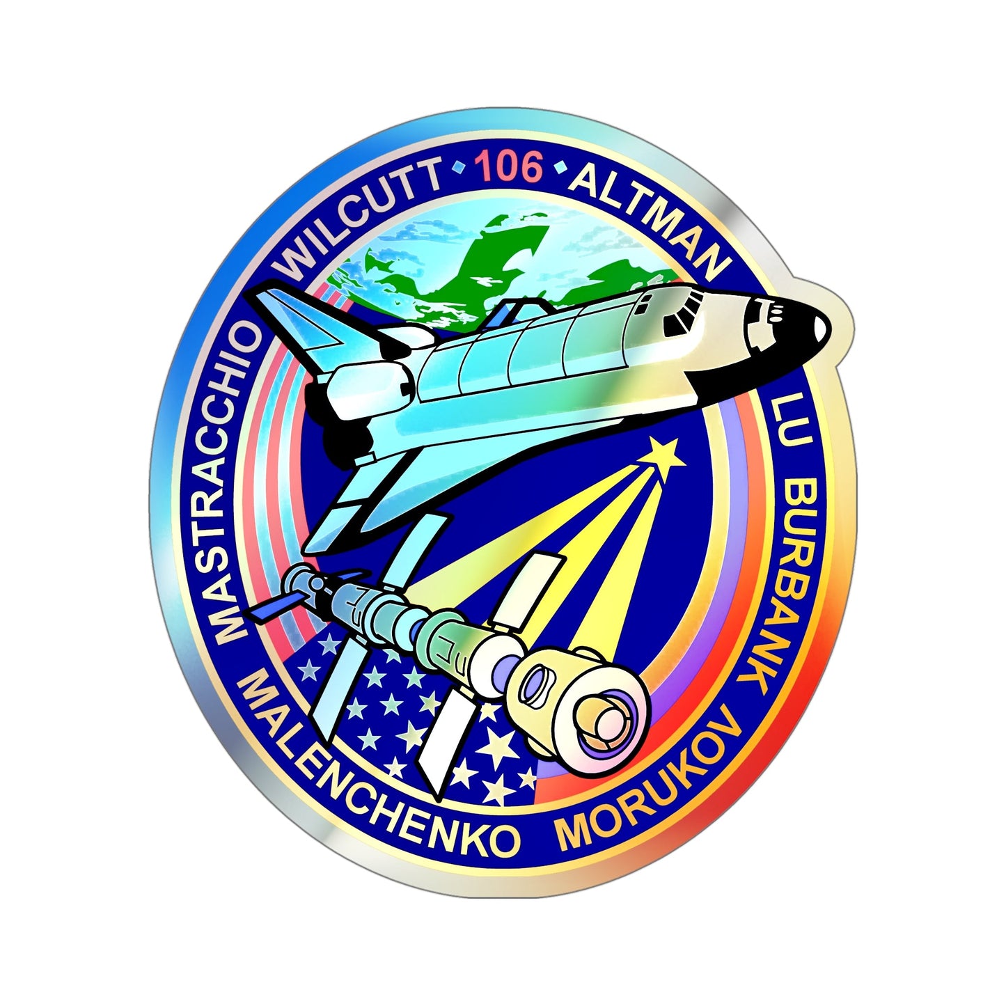 STS 106 (NASA) Holographic STICKER Die-Cut Vinyl Decal-5 Inch-The Sticker Space