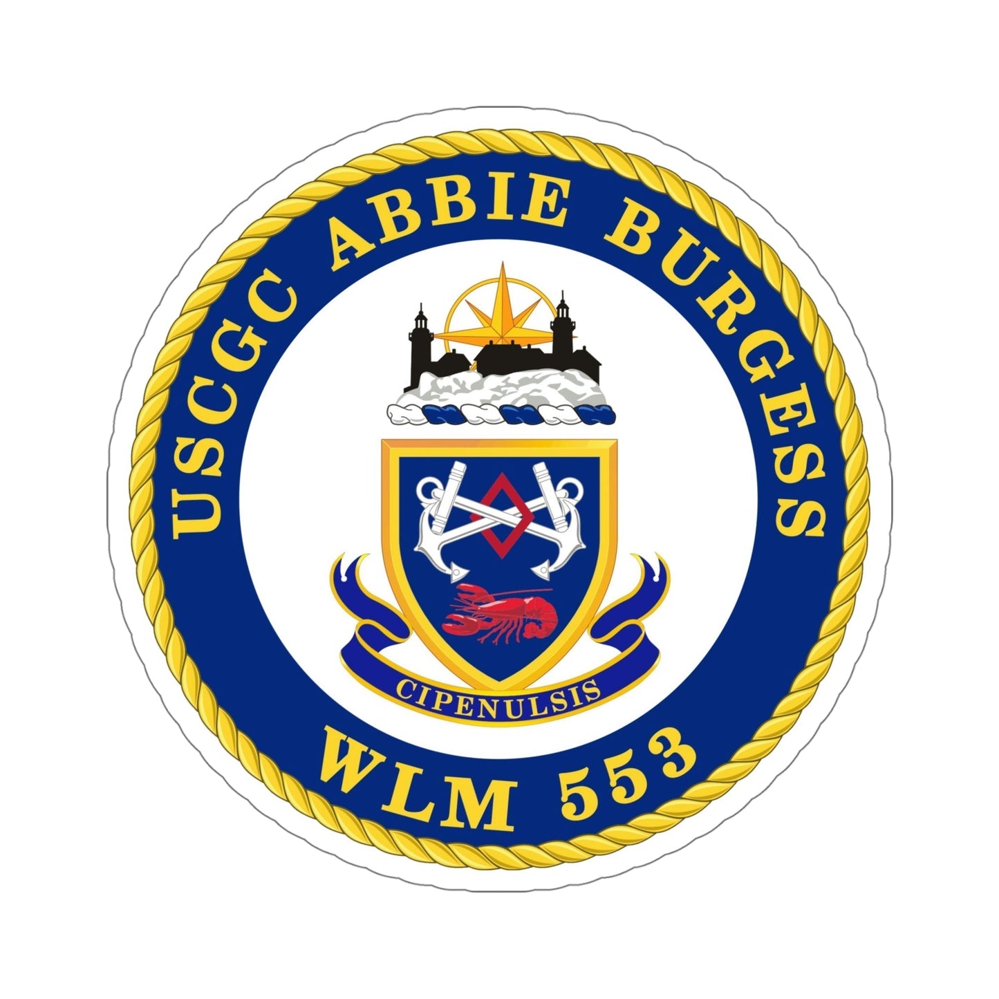 USCGC Abbie Burgess WLM 553 (U.S. Coast Guard) STICKER Vinyl Die-Cut Decal-6 Inch-The Sticker Space
