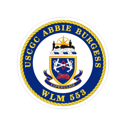 USCGC Abbie Burgess WLM 553 (U.S. Coast Guard) Transparent STICKER Die-Cut Vinyl Decal-2 Inch-The Sticker Space