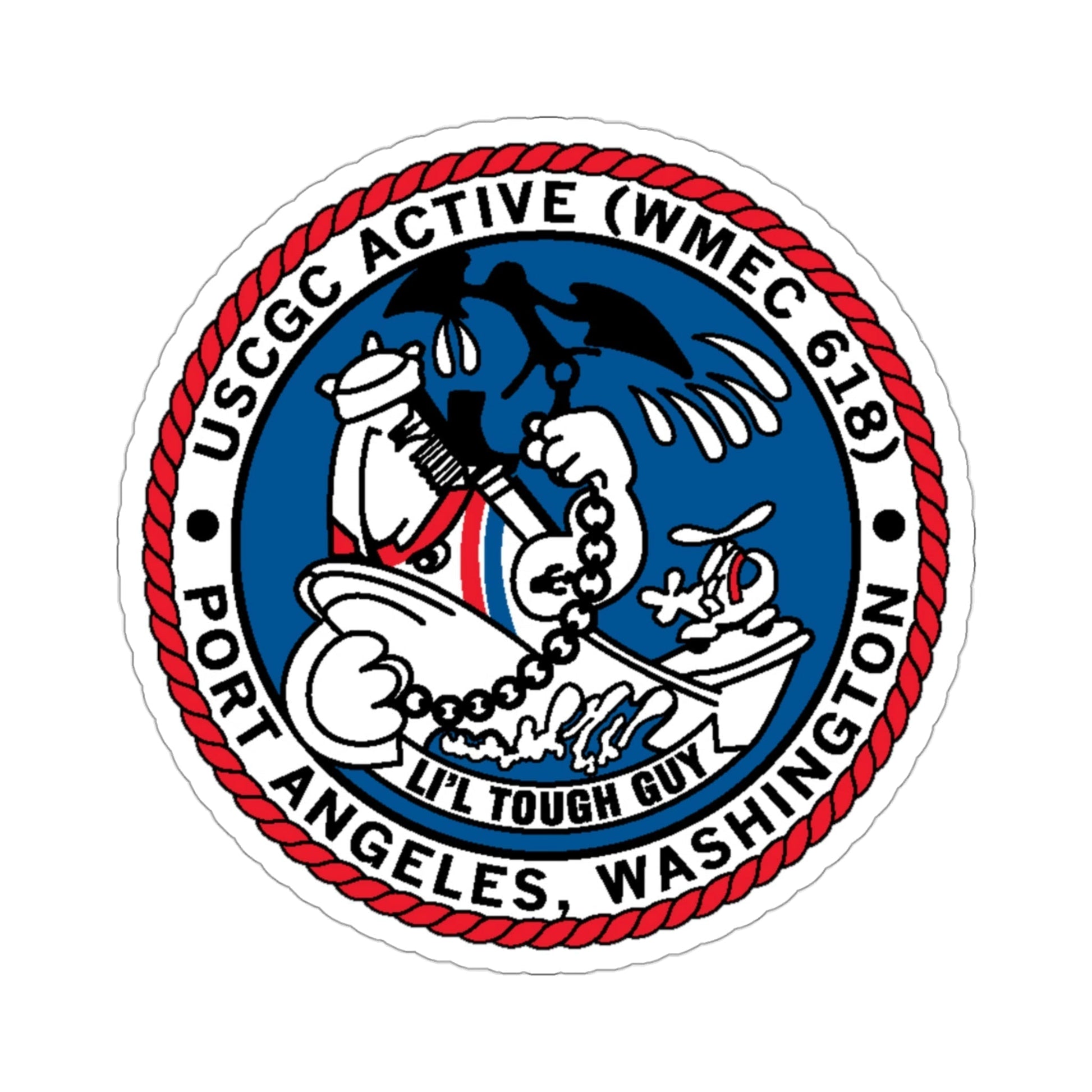 USCGC Active WMEC 618 Port Angeles WA (U.S. Coast Guard) STICKER Vinyl Die-Cut Decal-3 Inch-The Sticker Space