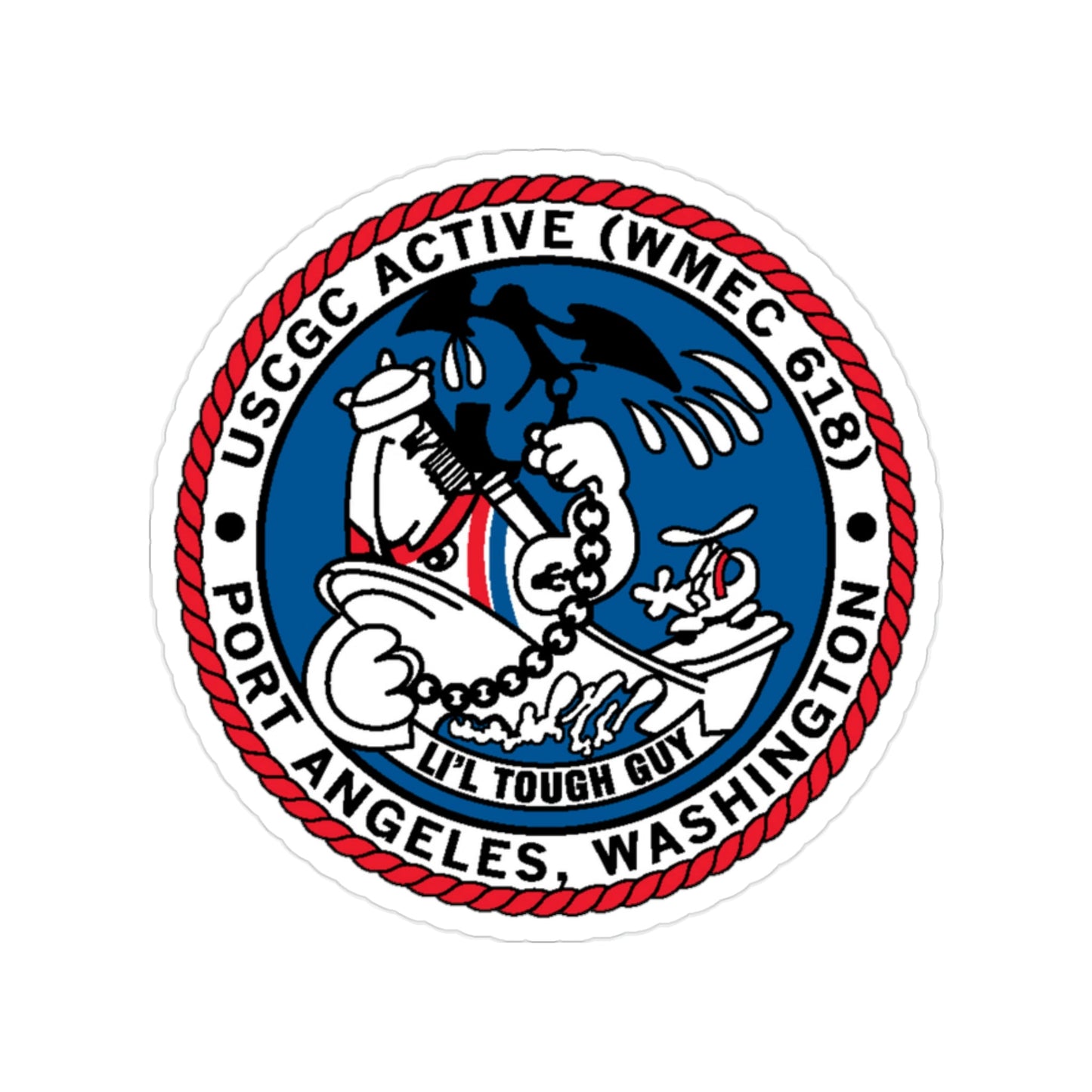 USCGC Active WMEC 618 Port Angeles WA (U.S. Coast Guard) Transparent STICKER Die-Cut Vinyl Decal-2 Inch-The Sticker Space