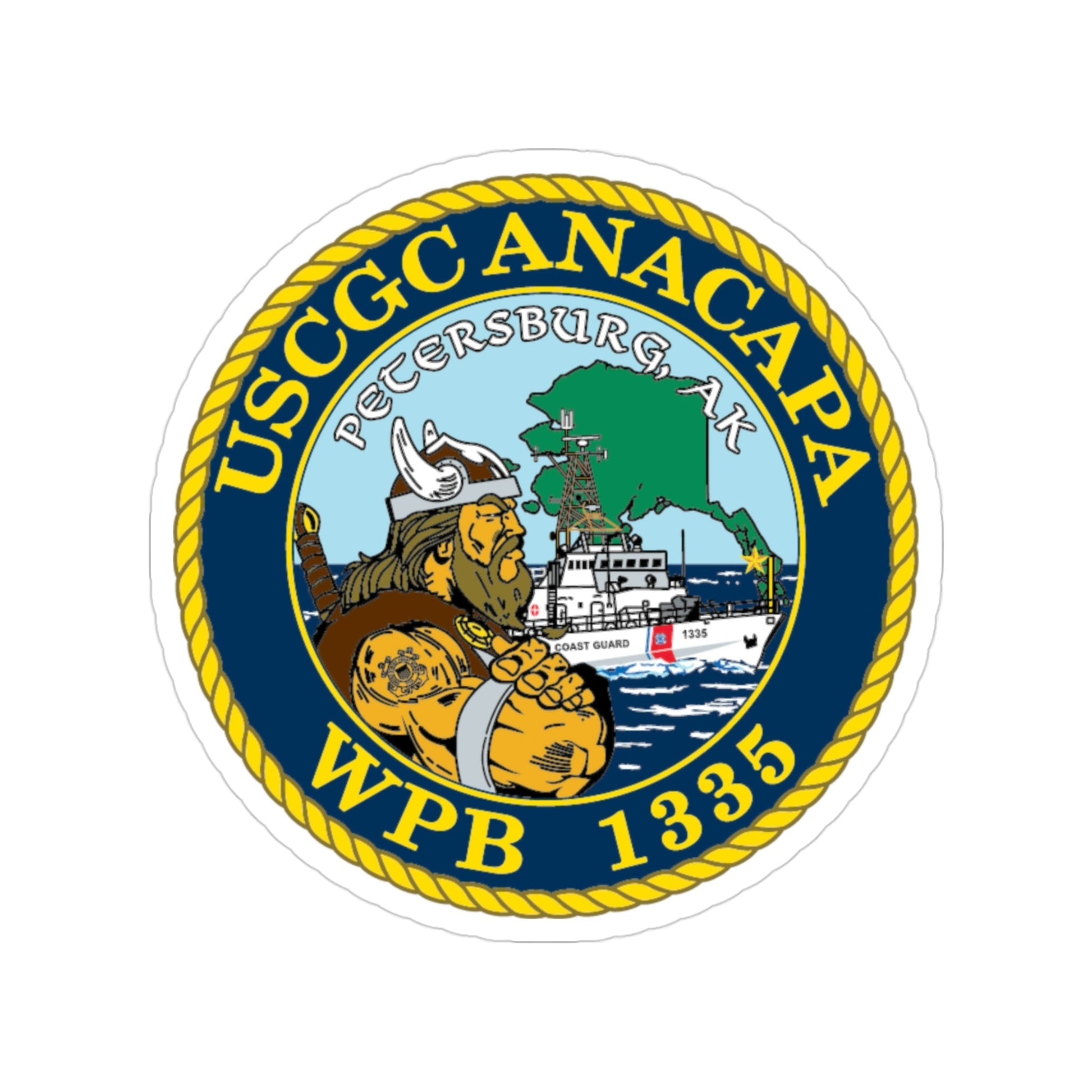 USCGC Anacapa WPB 1335 Petersburg AK (U.S. Coast Guard) Transparent STICKER Die-Cut Vinyl Decal-3 Inch-The Sticker Space