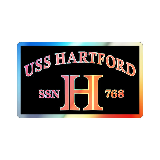 USS Hartford SSN 768 Flag (U.S. Navy) Holographic STICKER Die-Cut Vinyl Decal-6 Inch-The Sticker Space