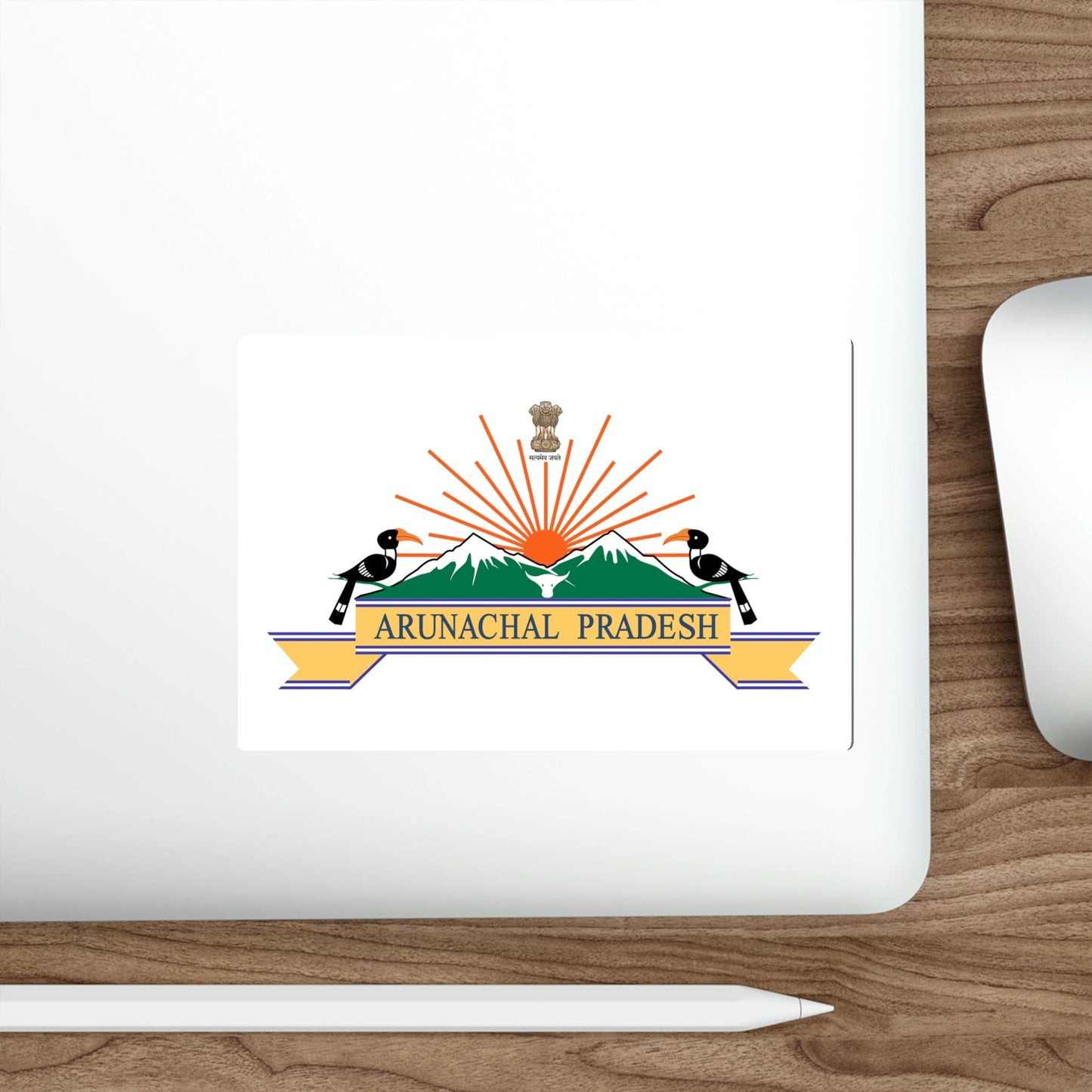 Arunachal Pradesh Flag (India) STICKER Vinyl Die-Cut Decal-The Sticker Space