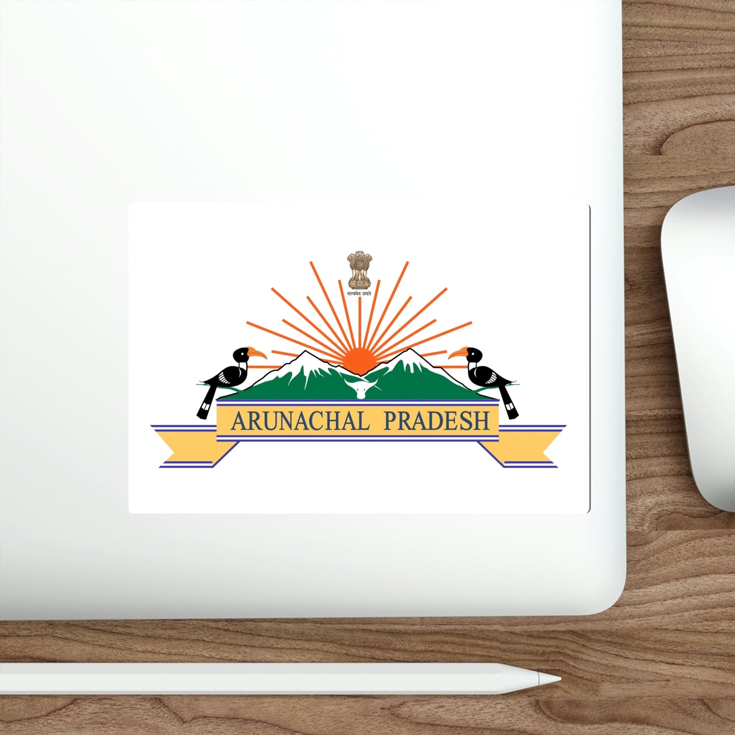 Arunachal Pradesh Flag (India) STICKER Vinyl Die-Cut Decal-The Sticker Space