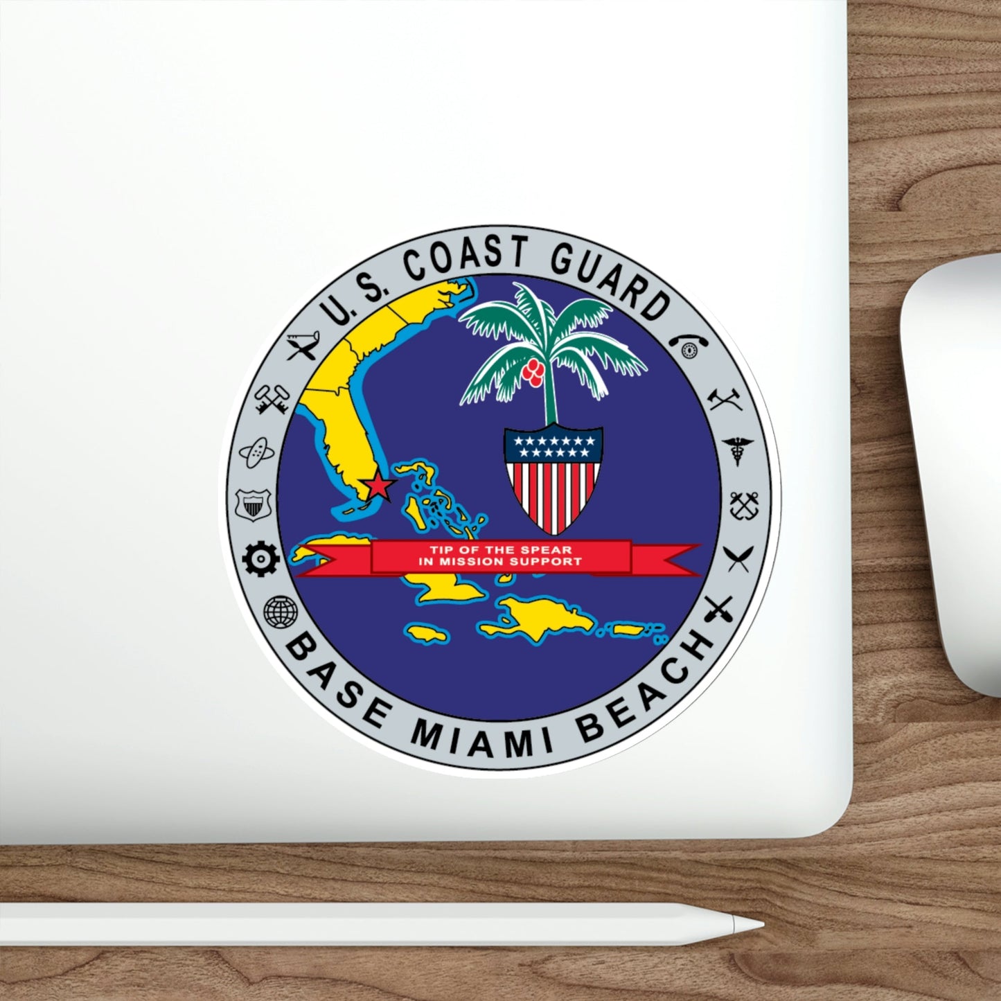 Base Miami Beach (U.S. Coast Guard) STICKER Vinyl Die-Cut Decal-The Sticker Space
