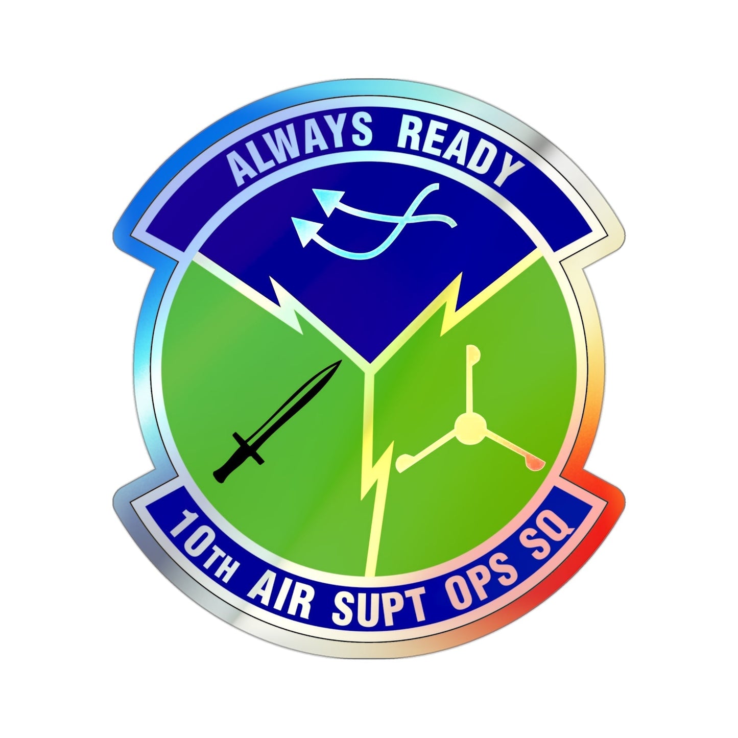 10 Air Support Operations Squadron ACC (U.S. Air Force) Holographic STICKER Die-Cut Vinyl Decal-3 Inch-The Sticker Space