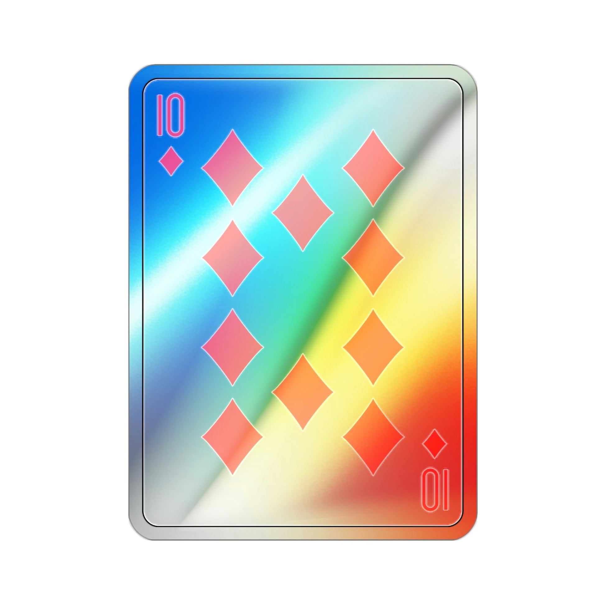 10 of Diamonds Playing Card Holographic STICKER Die-Cut Vinyl Decal-2 Inch-The Sticker Space