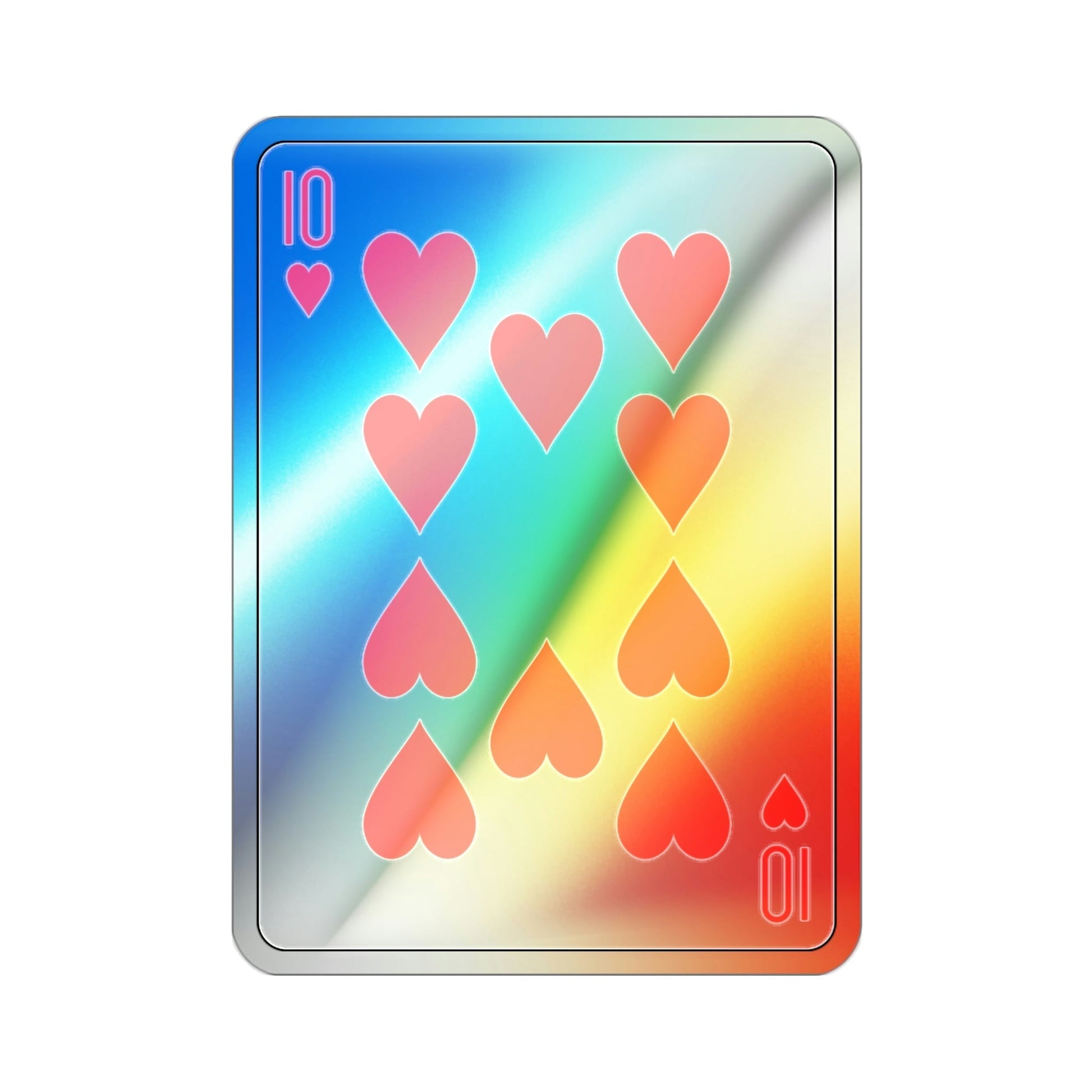 10 of Hearts Playing Card Holographic STICKER Die-Cut Vinyl Decal-2 Inch-The Sticker Space
