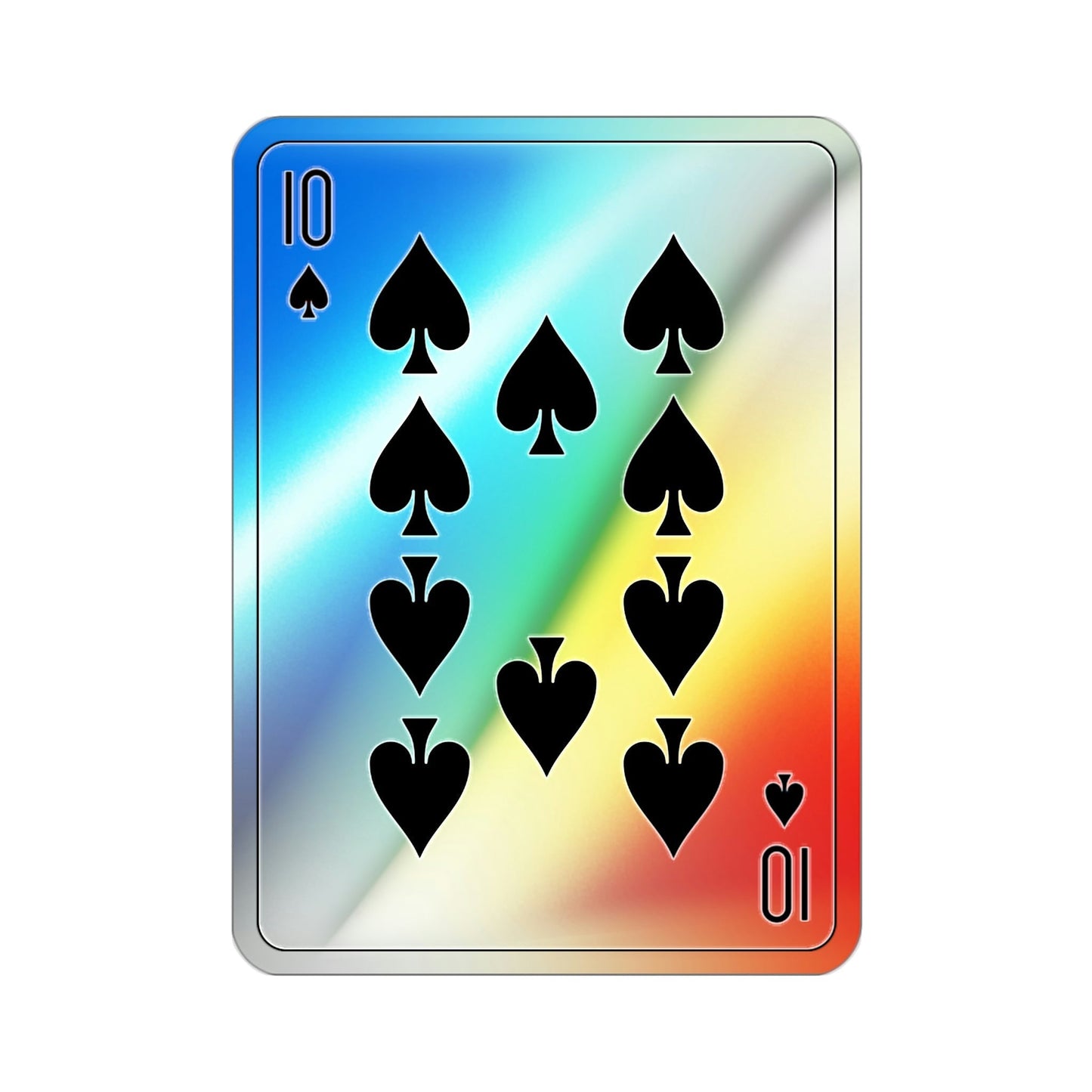 10 of Spades Playing Card Holographic STICKER Die-Cut Vinyl Decal-2 Inch-The Sticker Space