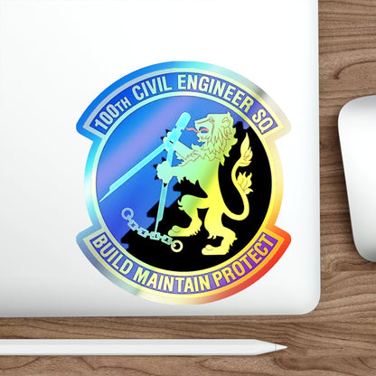 100 Civil Engineer Squadron USAFE (U.S. Air Force) Holographic STICKER Die-Cut Vinyl Decal-The Sticker Space