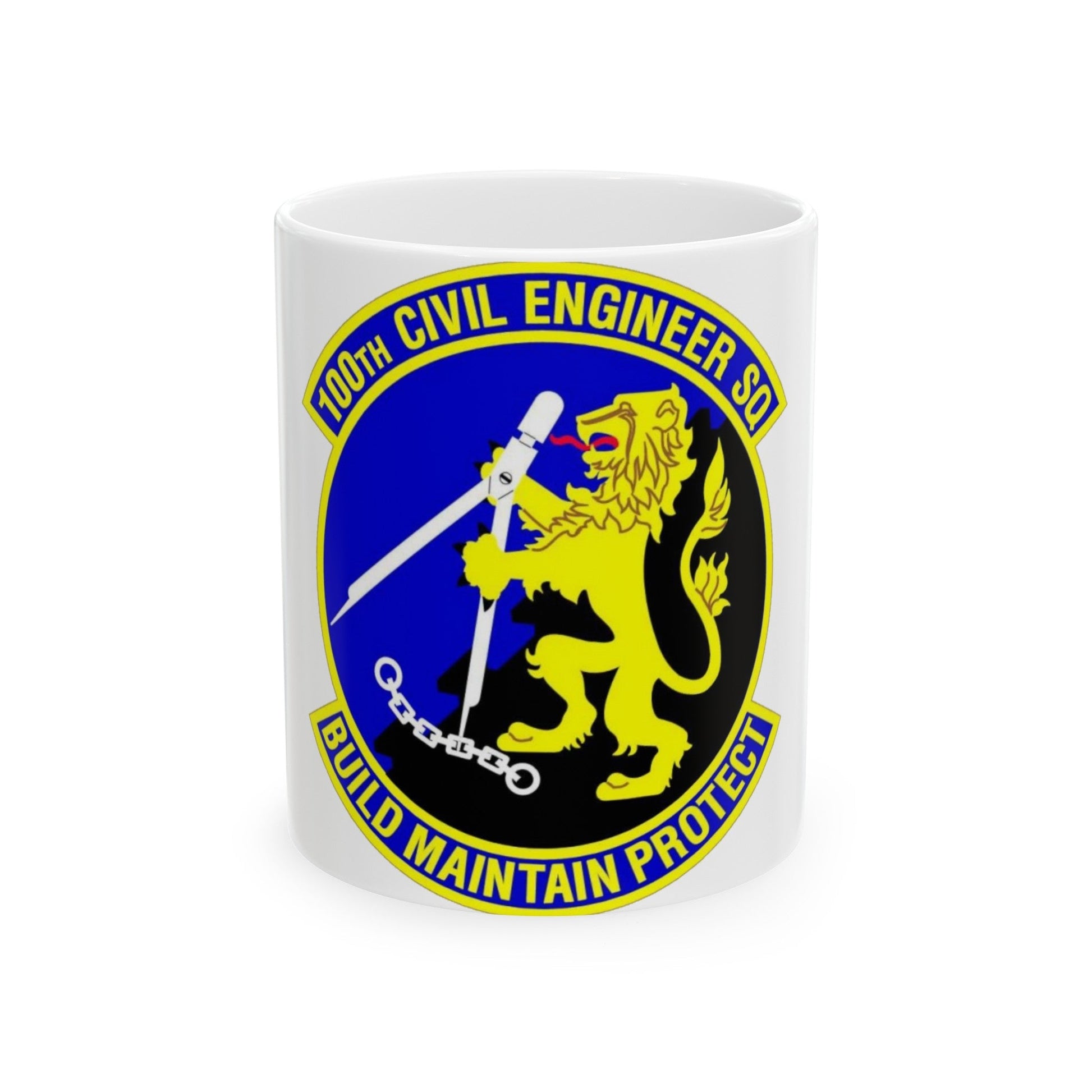 100 Civil Engineer Squadron USAFE (U.S. Air Force) White Coffee Mug-11oz-The Sticker Space